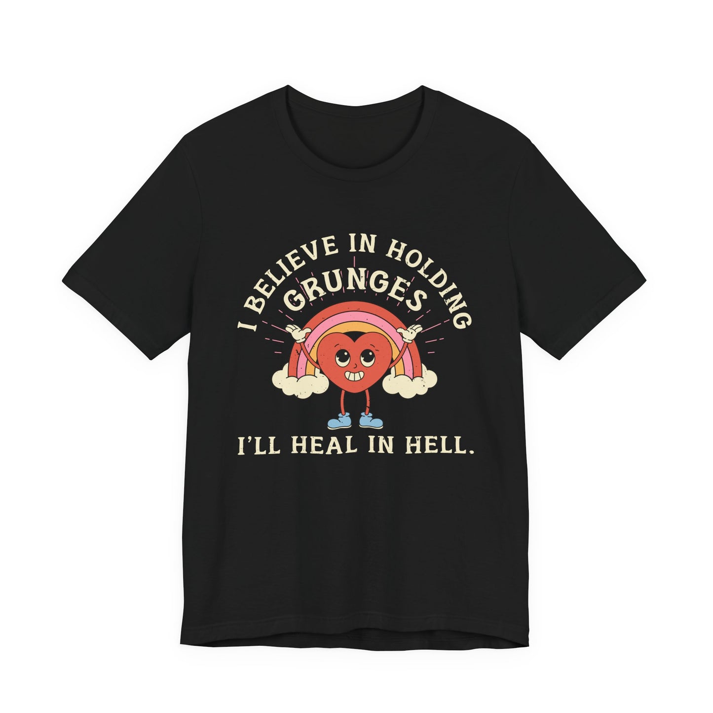 Worried Heart Rainbow T-Shirt – Bold Emotional Graphic Humor Tee