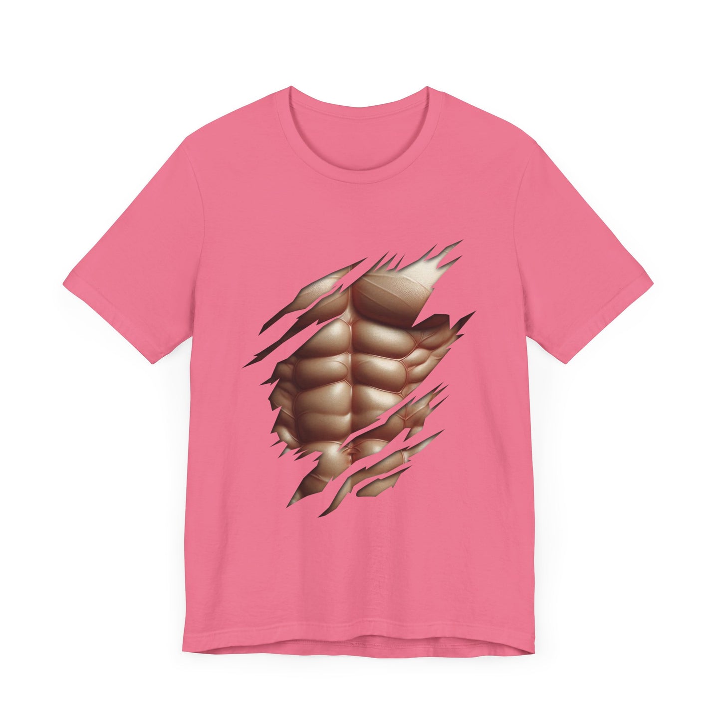 Fake Muscles Shirt, Ripped Chest Costume Tee, Six Pack Abs Funny Graphic T Shirt, Joke Fitness Apparel, Party Costume Gym Gag Top