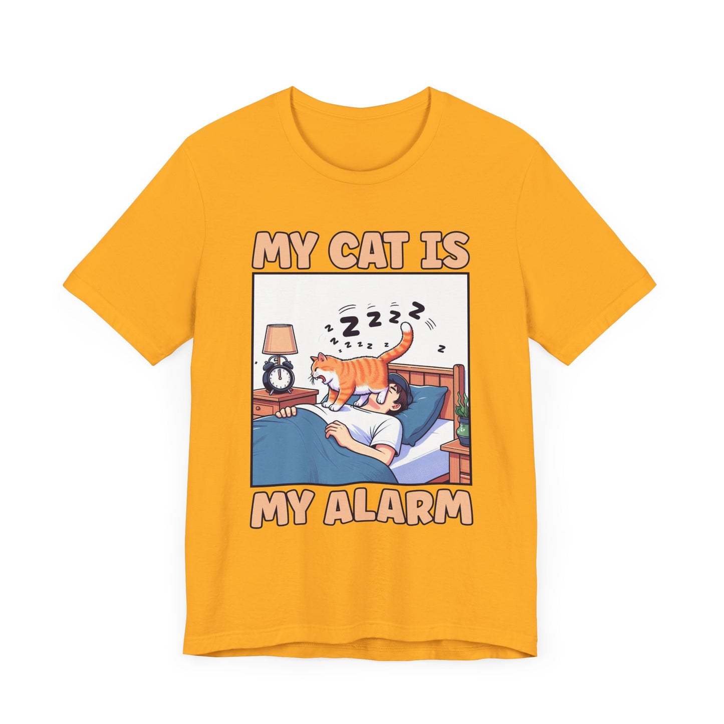 My Cat Is My Alarm Clock Shirt, Funny Cat Lover Tee, Pet Routine Humor T Shirt, Feline Morning Companion Apparel, Cute Cat Quote Top