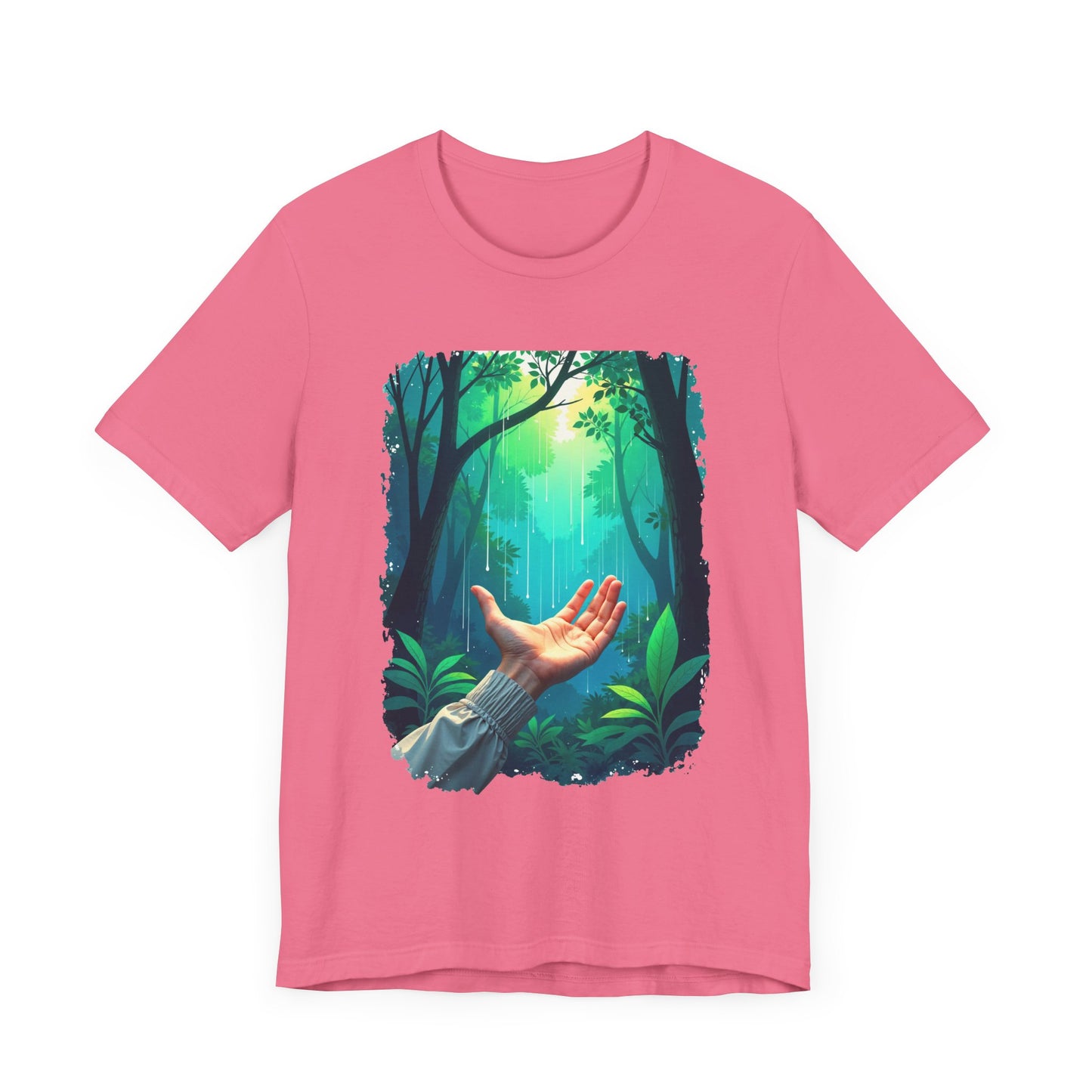 Forest Connection T-Shirt – Hand Reaching for Rain Nature Art