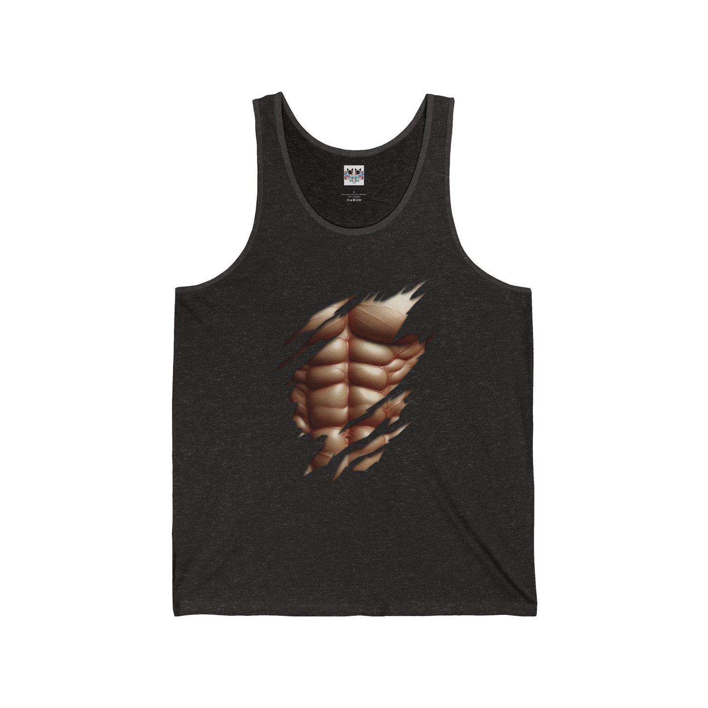 Fake Muscles Ripped Torn Chest - Six Pack Abs Workout Tank Top