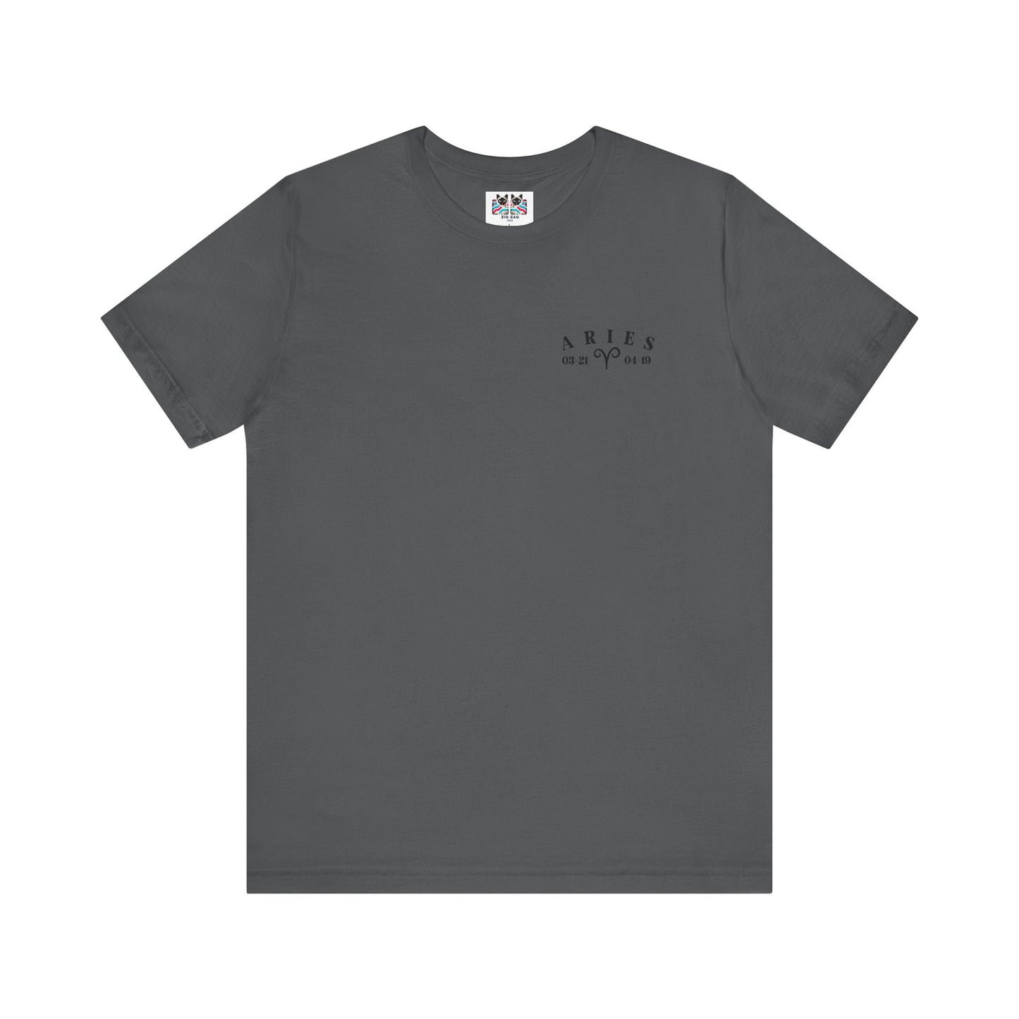 Aries Zodiac T-Shirt – Ram Head with Constellation and Floral Background