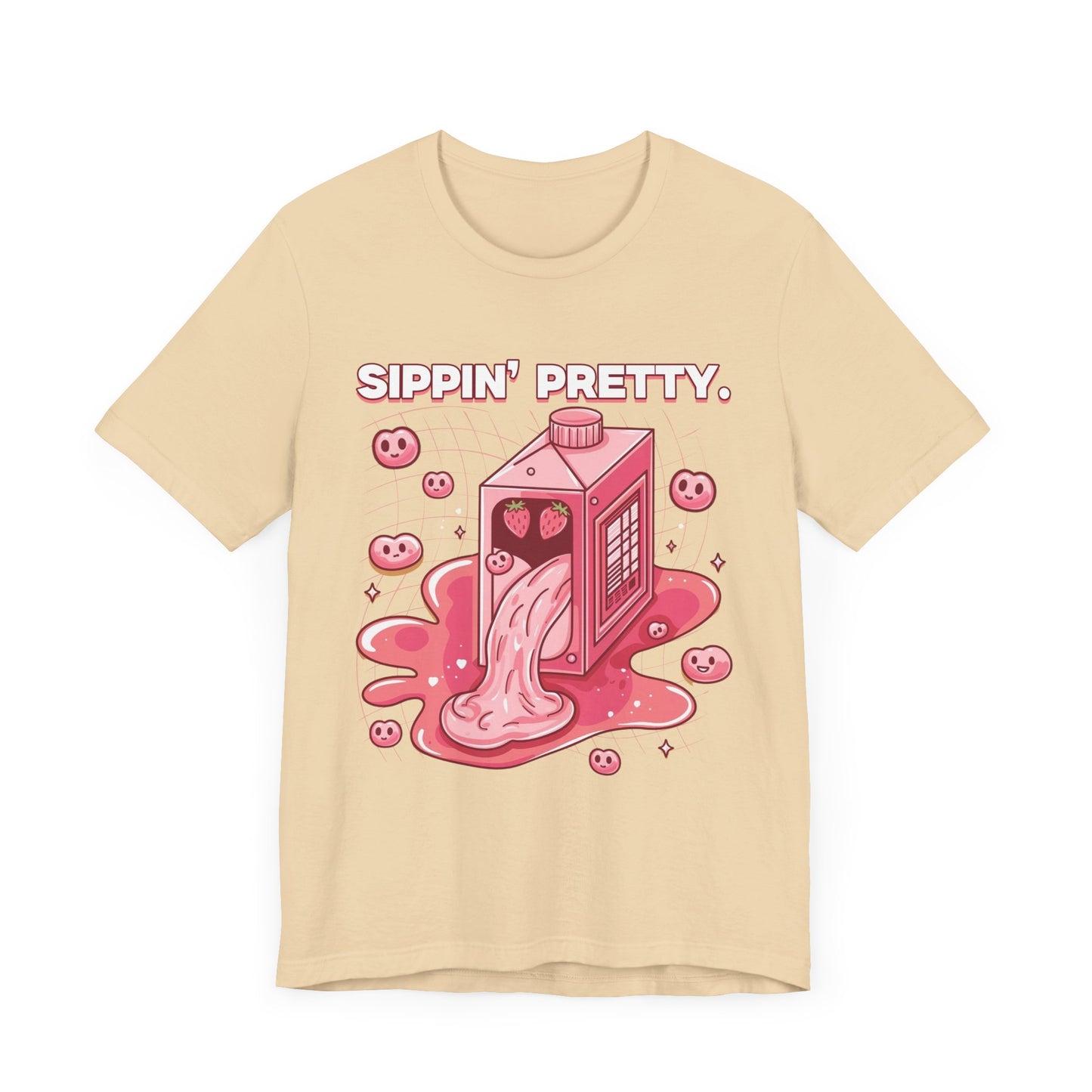 Sippin' Pretty | Strawberry Juice Splash Graphic T-Shirt