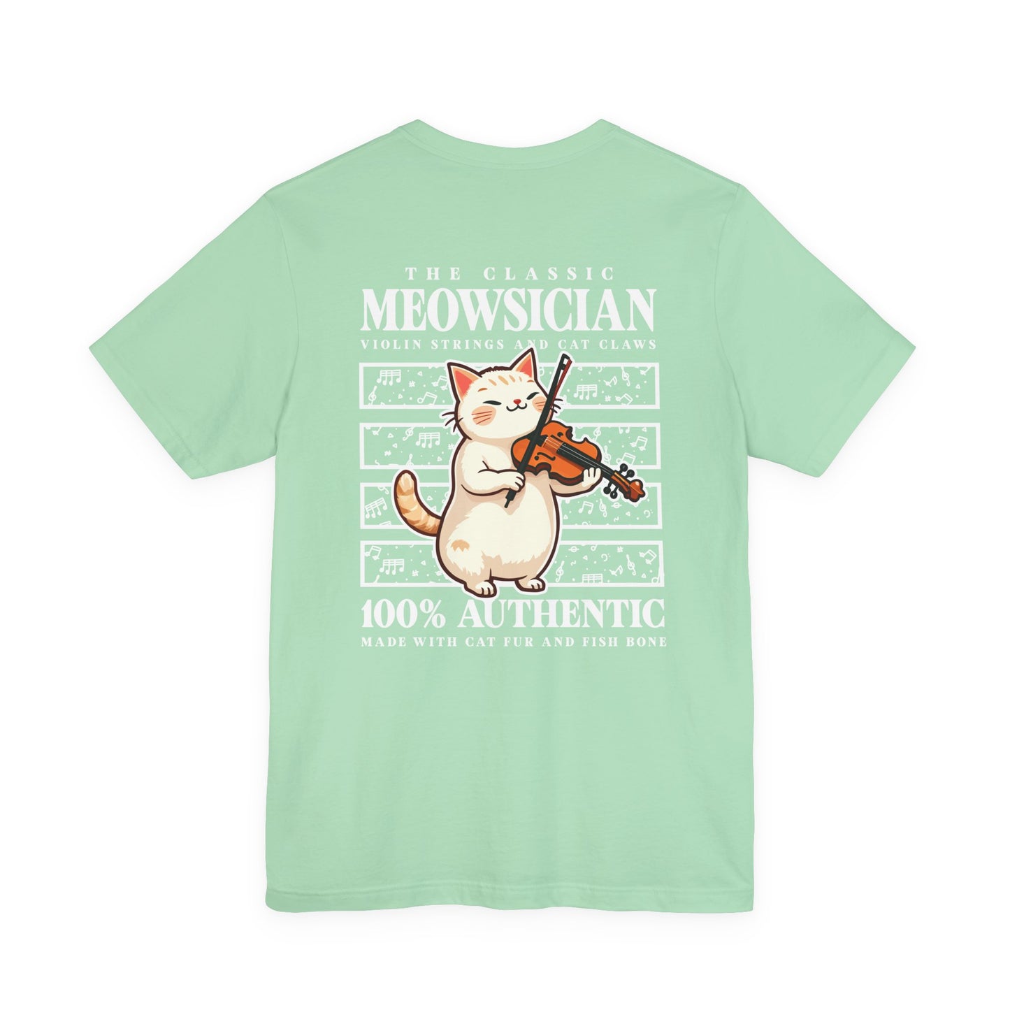 The Classic Meowsician T-Shirt – Cat & Violin Music Notes Fun Graphic