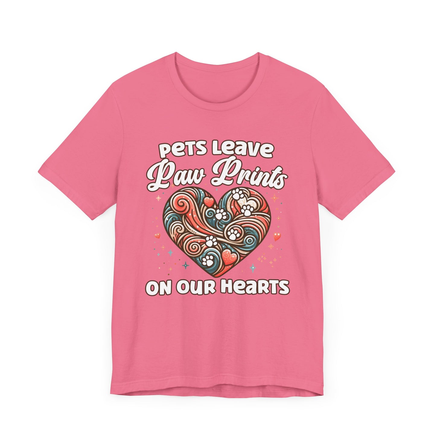 Pets Leave Paw Prints on Our Hearts | Abstract Heart Graphic T-Shirt
