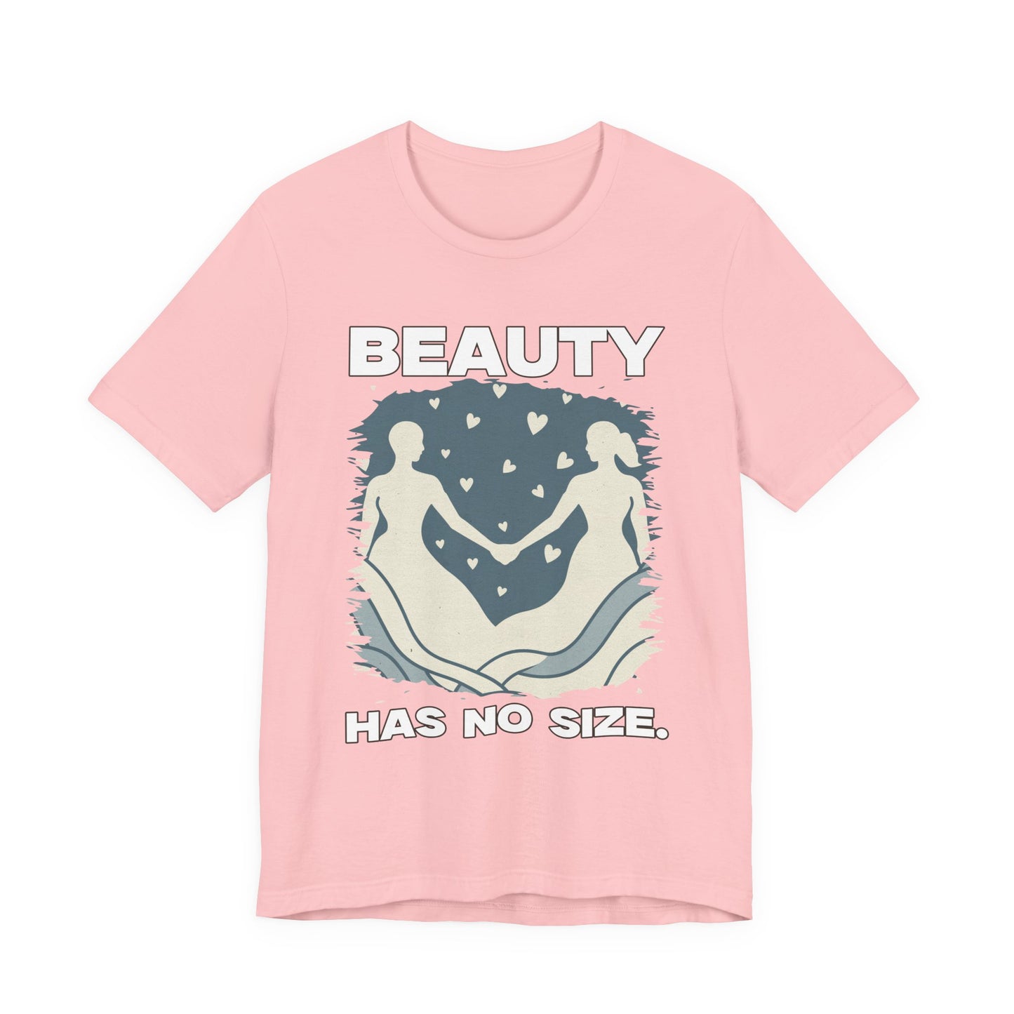 Beauty Has No Size – Inclusive Hands Holding with Heart Emotions Graphic T-Shirt
