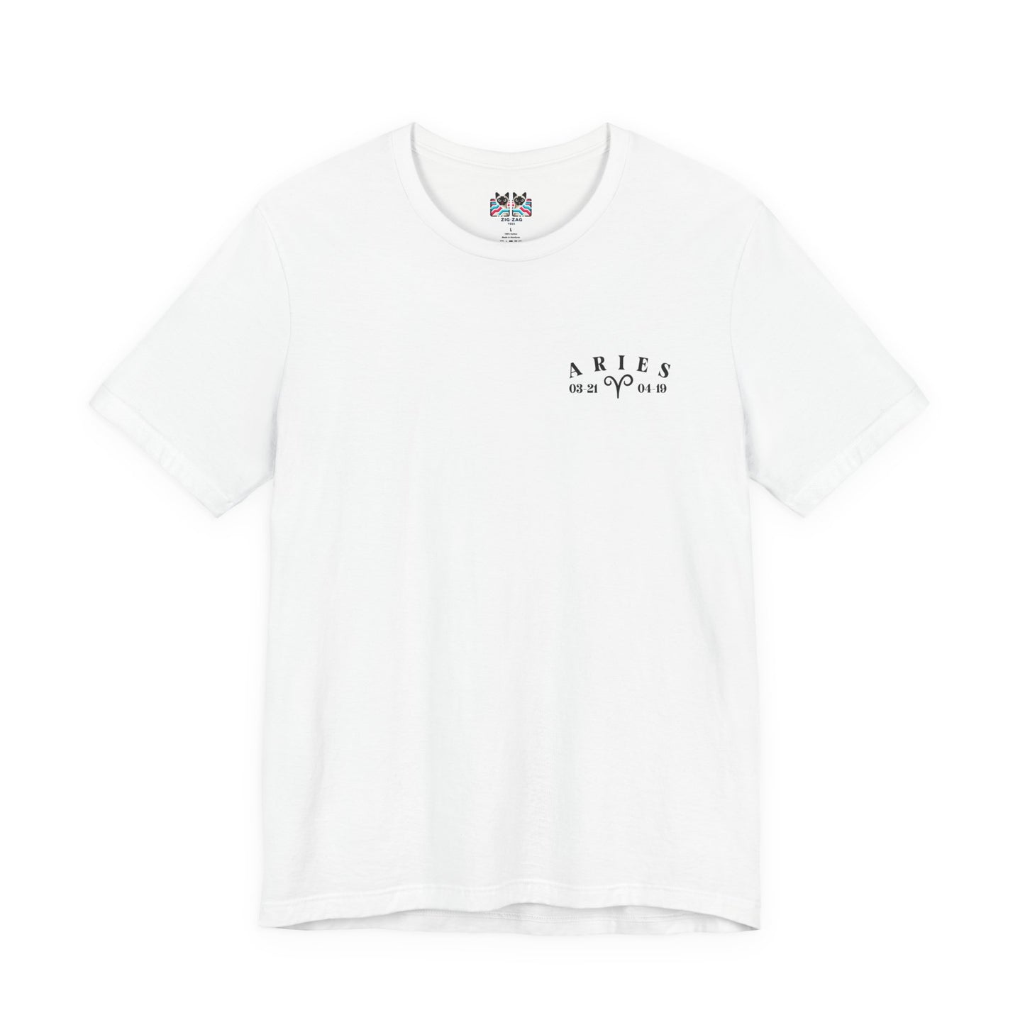Aries Zodiac T-Shirt – Ram Head with Constellation and Floral Background