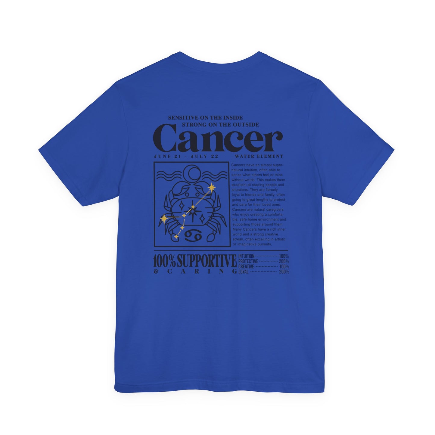 Cancer Zodiac T-Shirt – Sensitive Inside, Strong Outside with Water Element