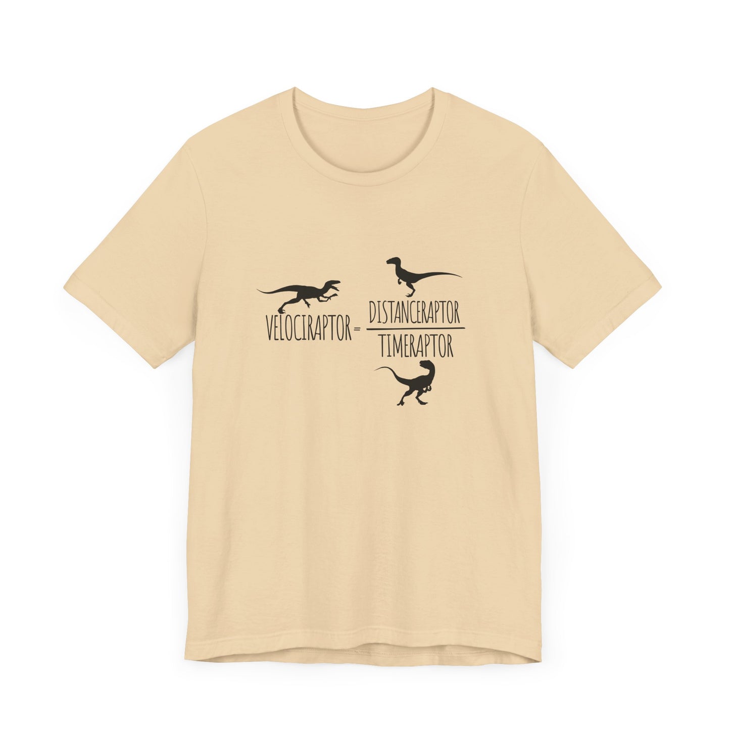 Dinosaur Math Joke Tee – Velociraptor = Distanceraptor / Timeraptor