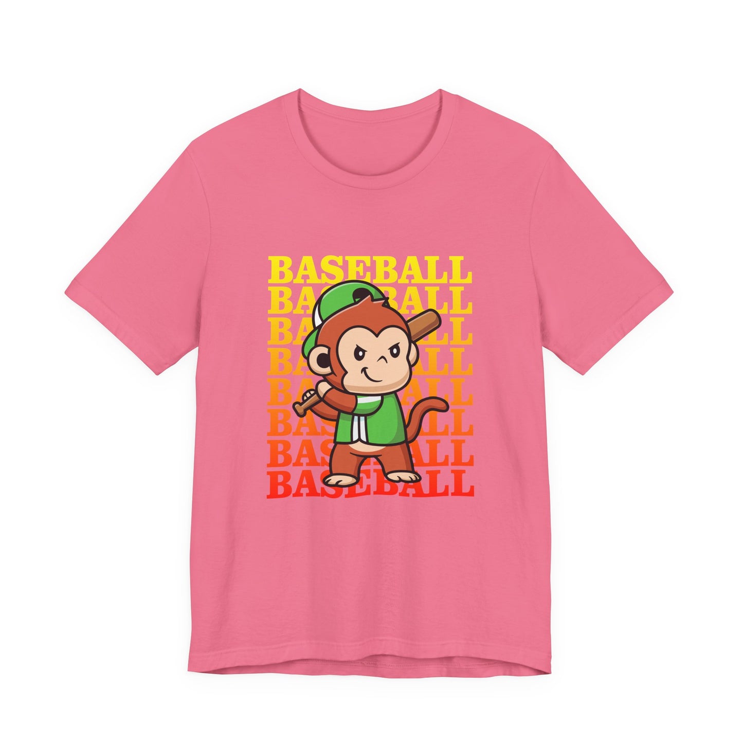 Baseball tshirt - Baseball Monkey Player Tshirt Large Graphic Monkey Baseball Player with Baseball Text Background