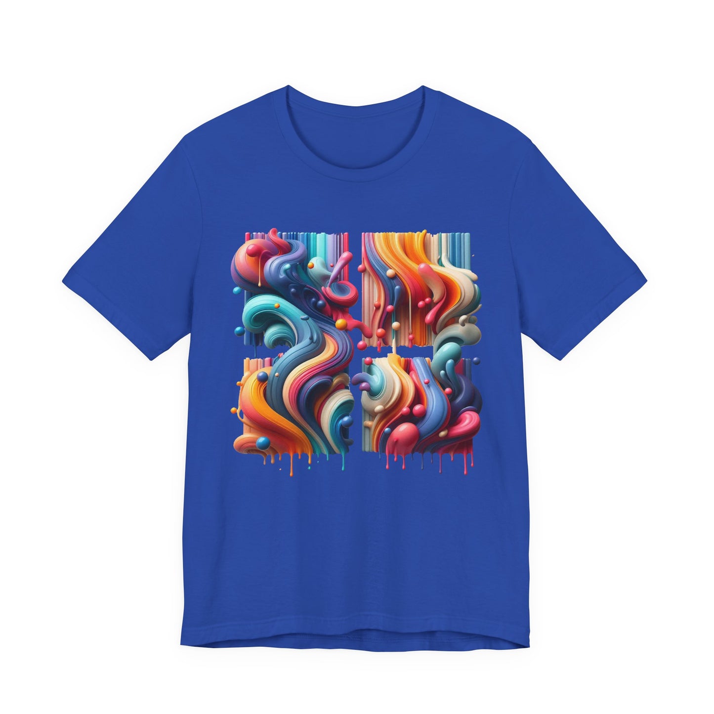 Drip Fusion Squares – Colorful Abstract Drip Art T-Shirt
