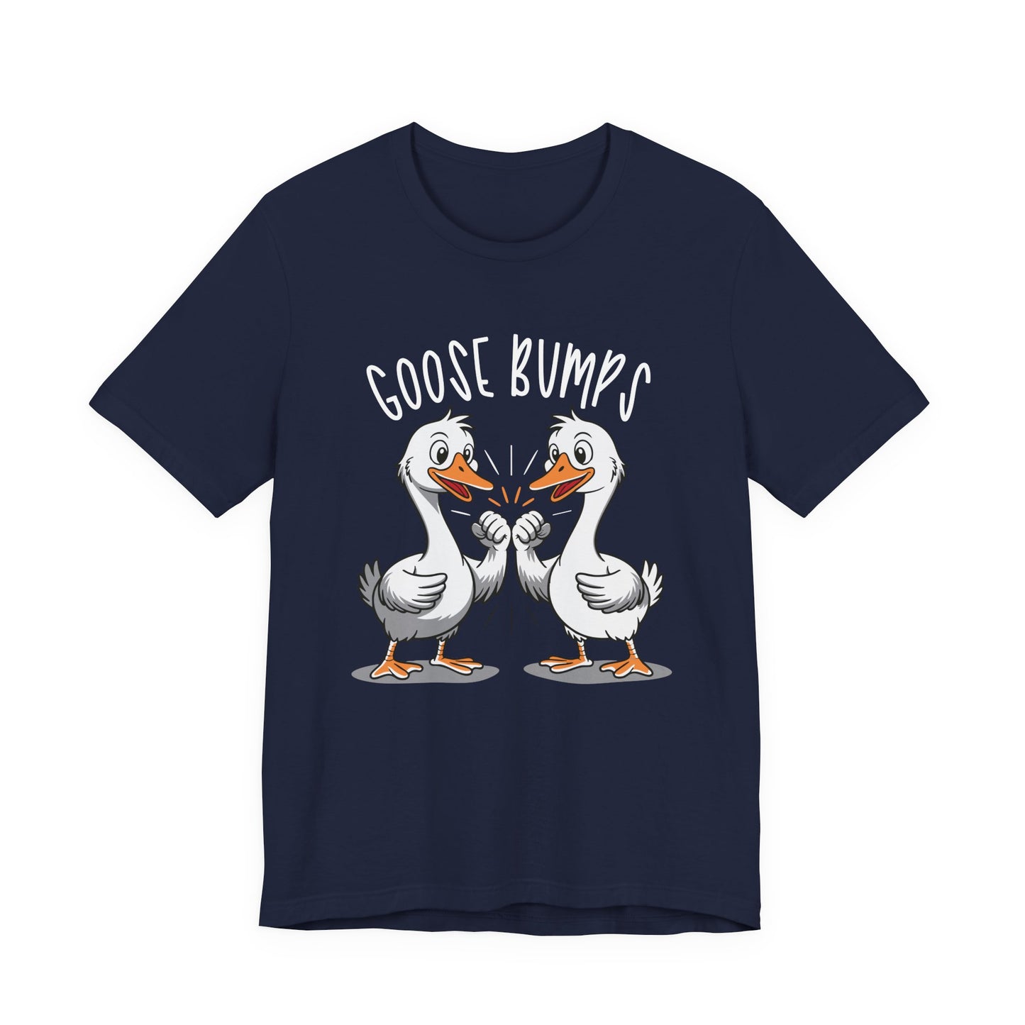 Goose Bumps T-Shirt – Funny Two Geese Fist Bump Cartoon Graphic Tee