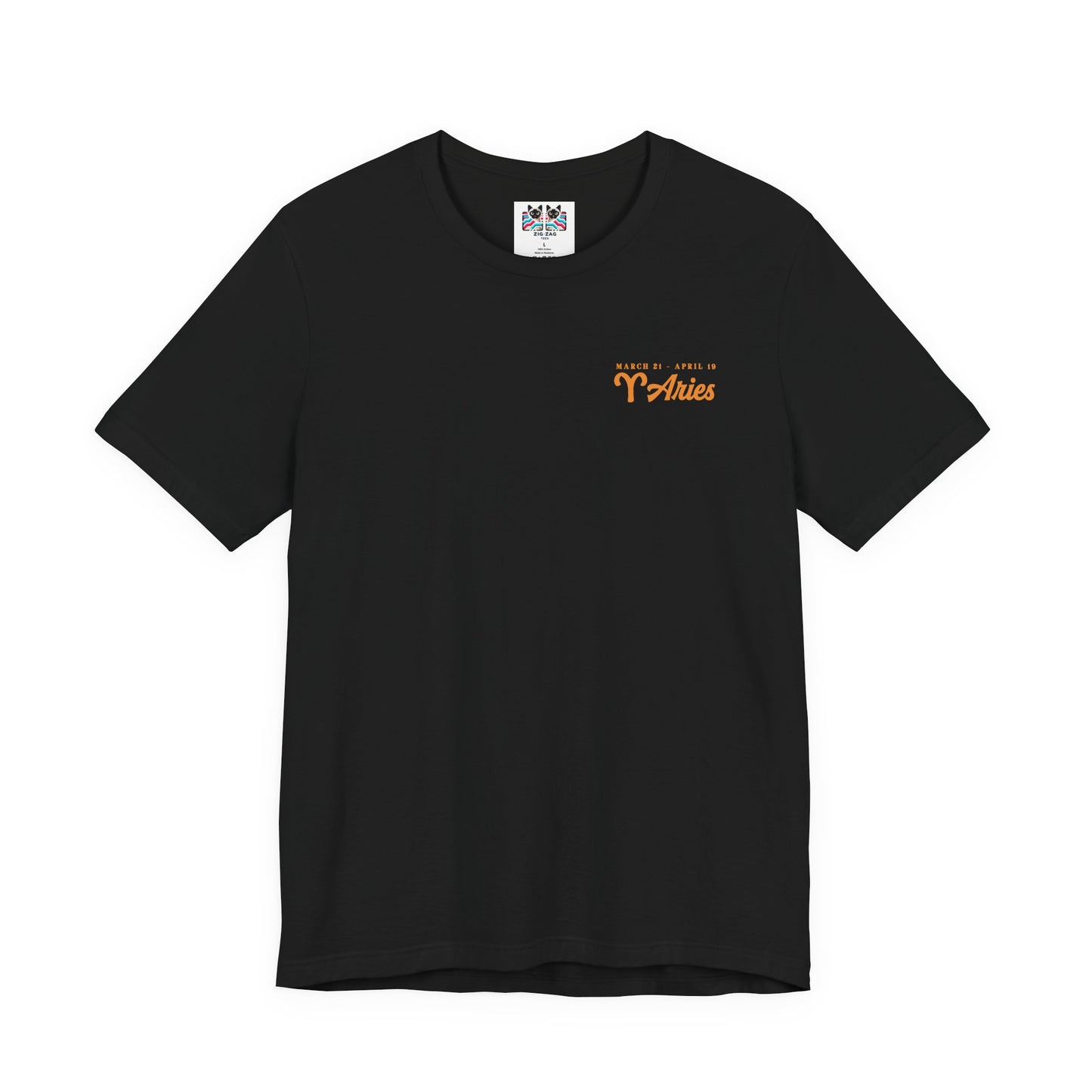 Aries Fueled by Fire T-Shirt – Ram Head with Zodiac Astrological Wheel