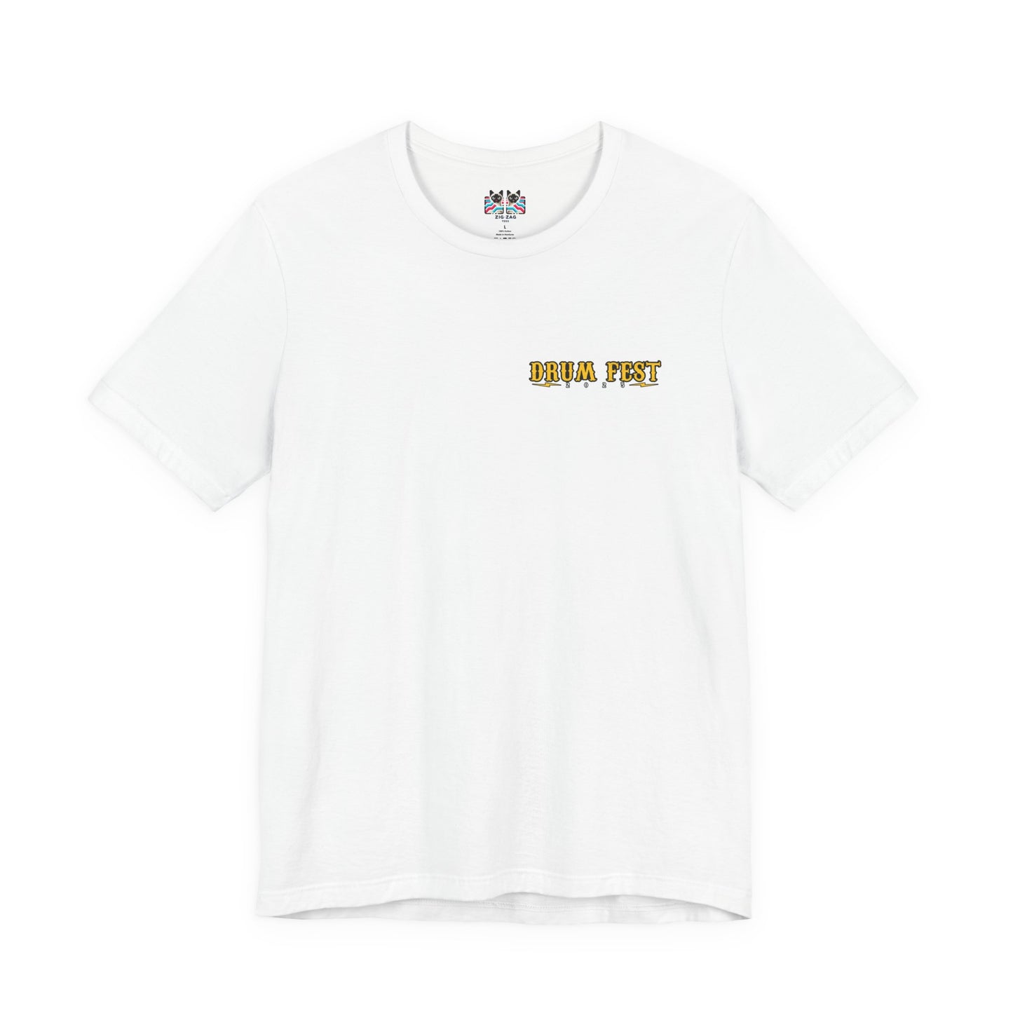 All Bones Drum Fest 2025 T-Shirt – Skeleton Drummer Fiery Rock Design
