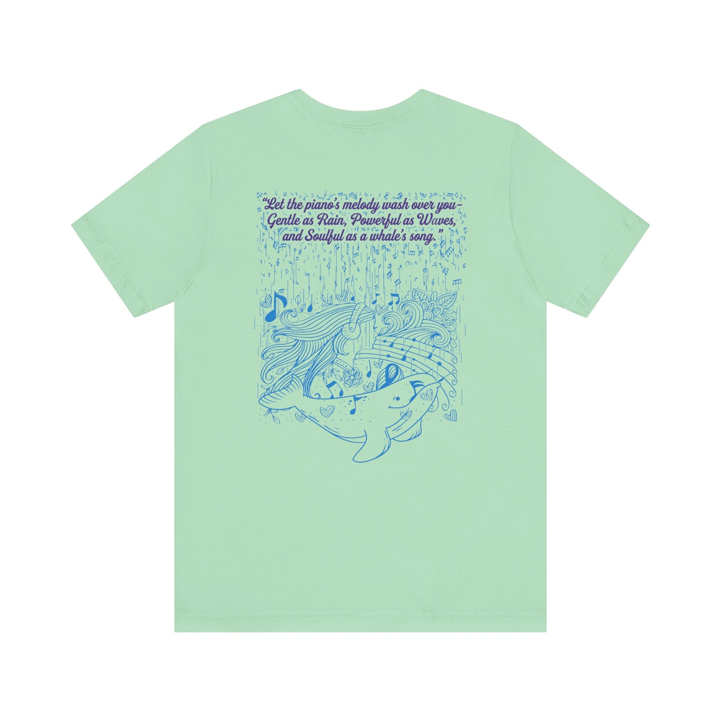 Gentle Rain, Powerful Waves, Soulful Whale Song Piano T-Shirt