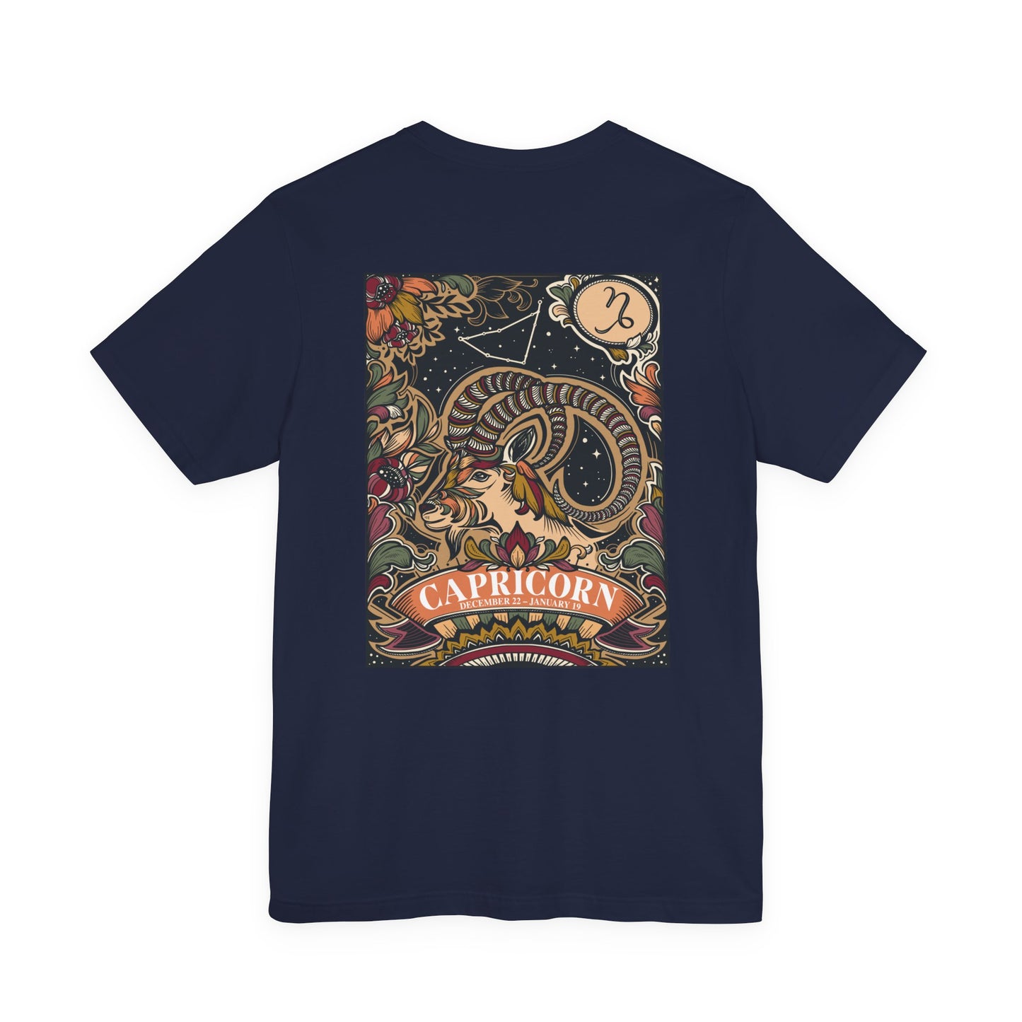 Capricorn Constellation & Floral Zodiac T-Shirt – December 22 to January 19