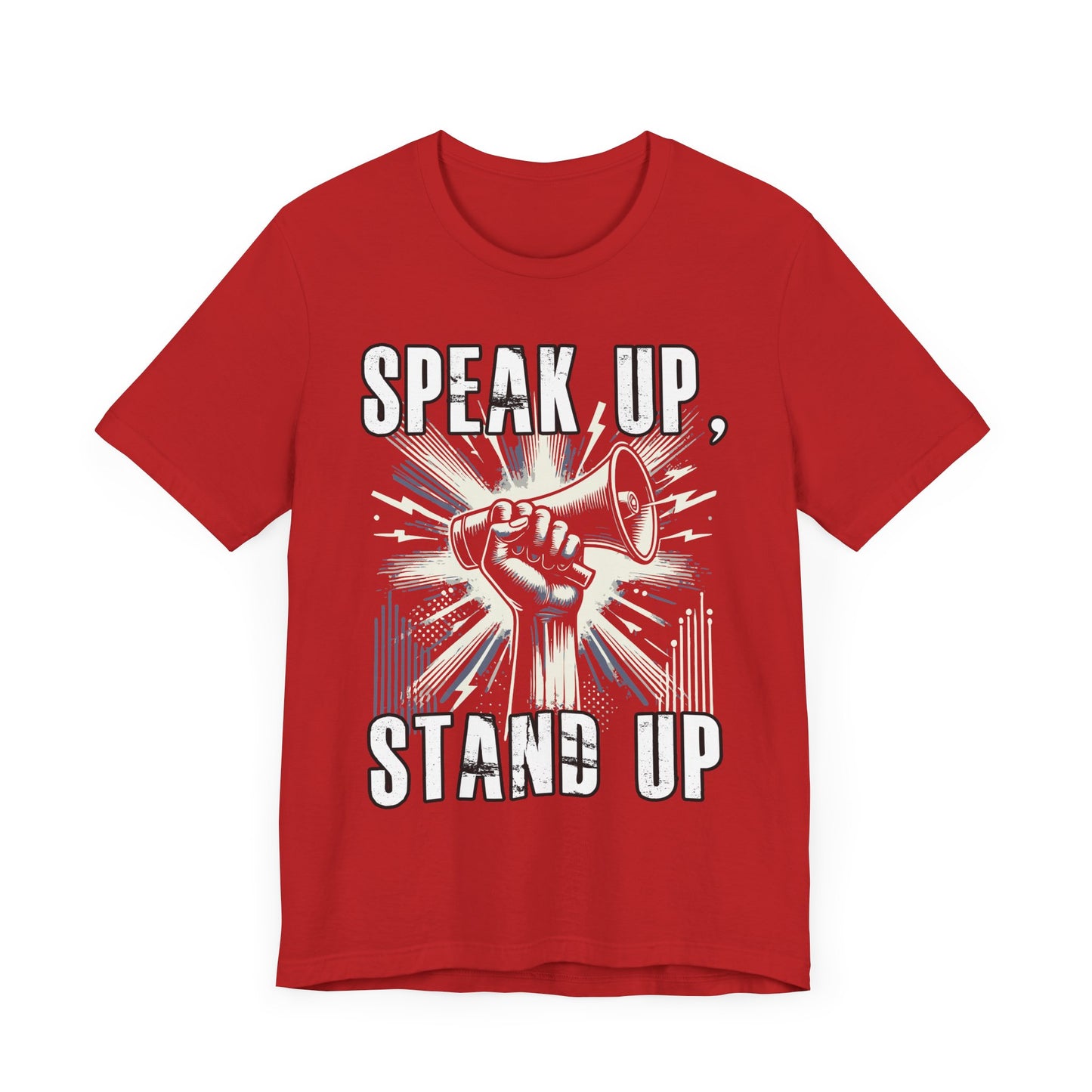 Speak Up, Stand Up | Hand Holding Raised Speaker Graphic T-Shirt