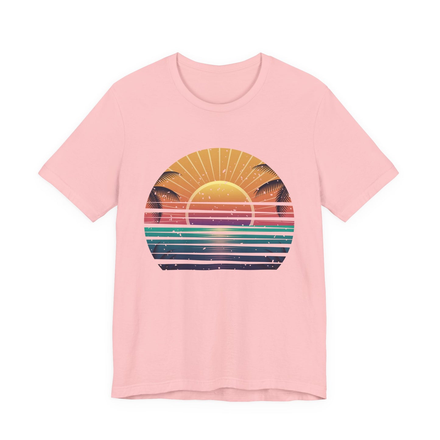 Sun Kissed & Ocean Blissed – Beach Sunset with Palm Trees Graphic T-Shirt