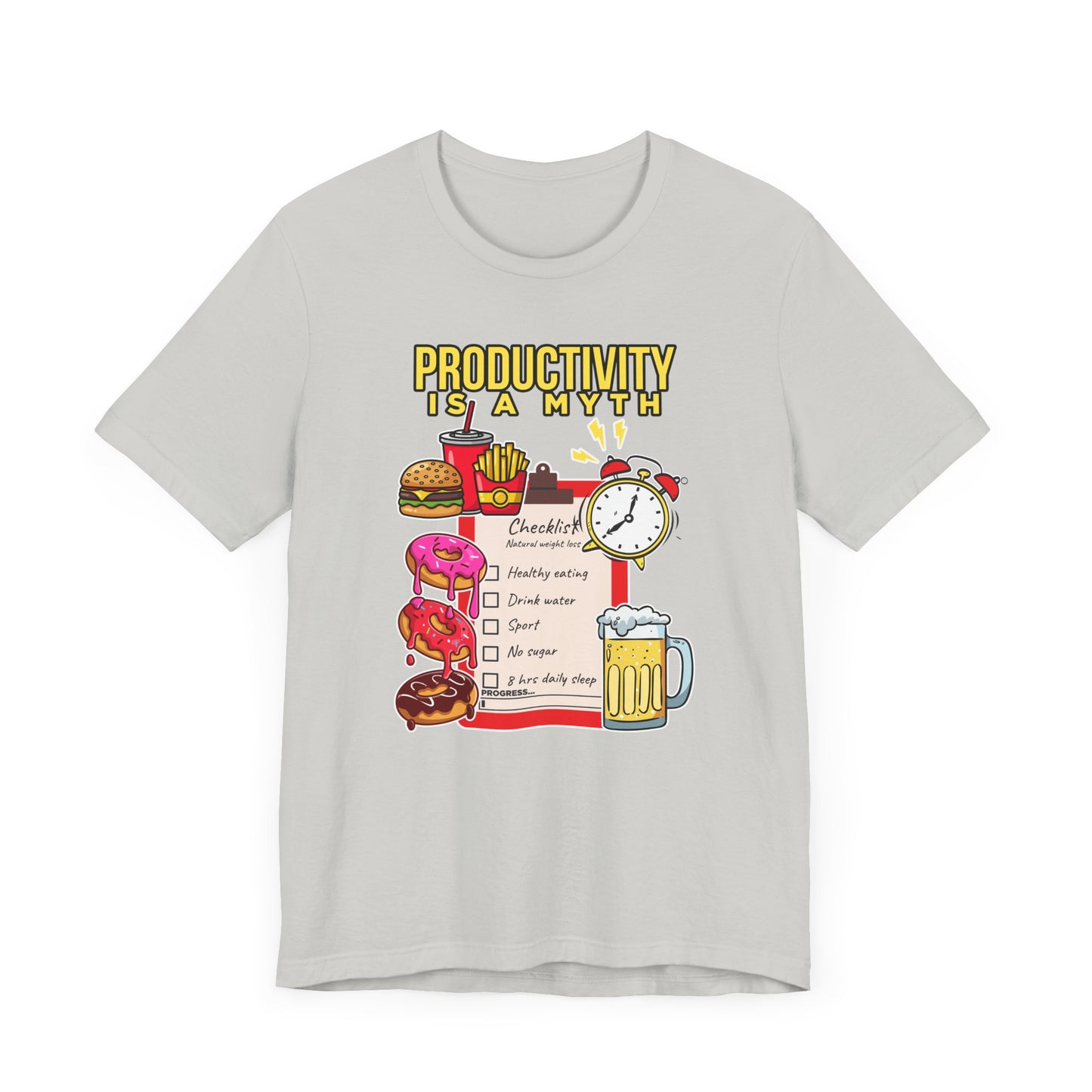 Productivity is a Myth Tee, Anti Hustle Culture Shirt, Lazy Life Graphic, Satirical Work Message Top, Modern Mindset Gift