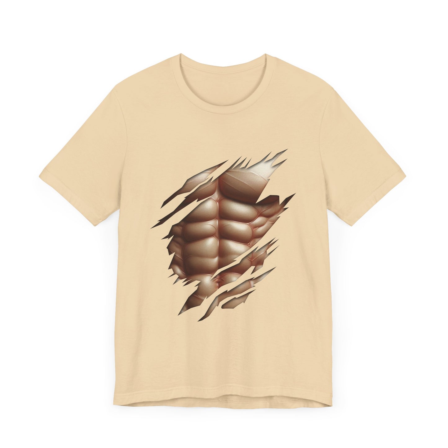 Fake Muscles Shirt, Ripped Chest Costume Tee, Six Pack Abs Funny Graphic T Shirt, Joke Fitness Apparel, Party Costume Gym Gag Top