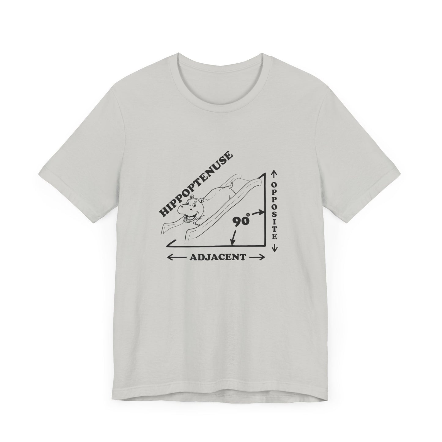 Math Joke Shirt – Hippopotenuse Hippo Right Triangle Graphic