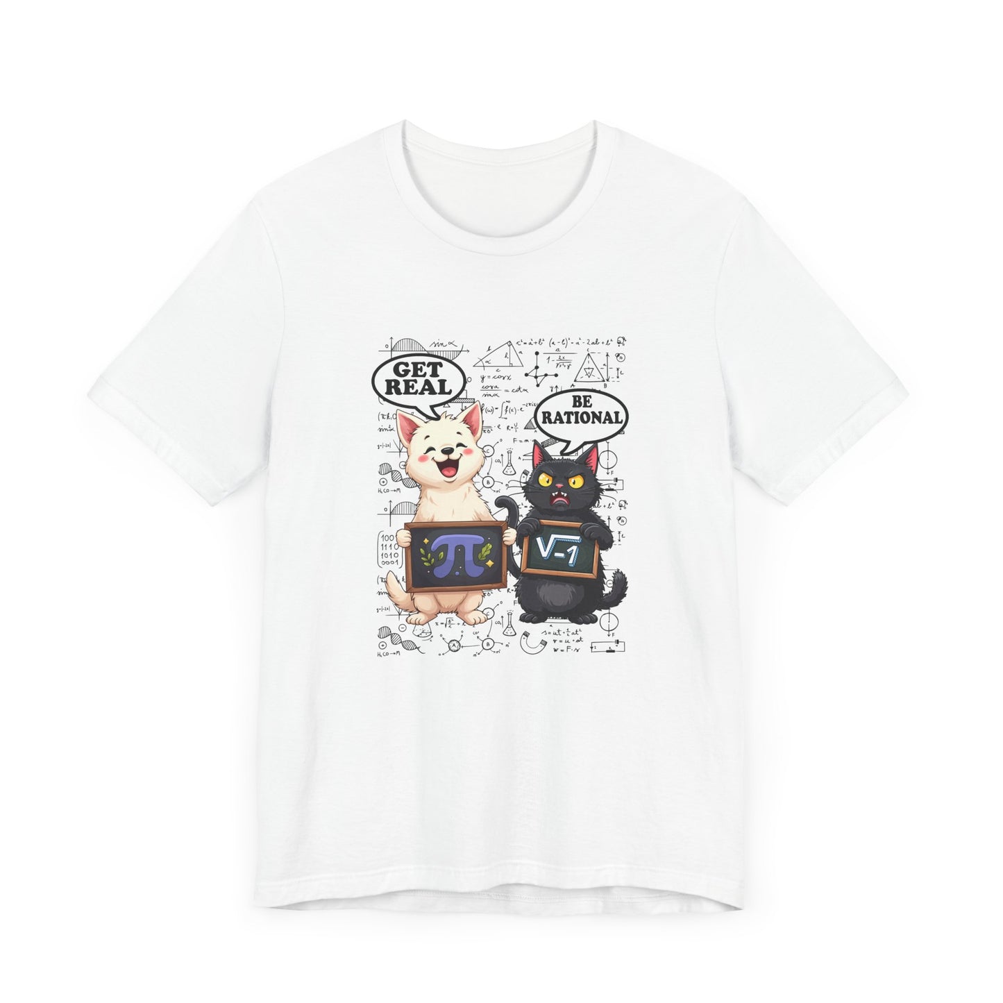 Math Cat Joke Shirt – Get Real Pi and Be Rational Square Root Design