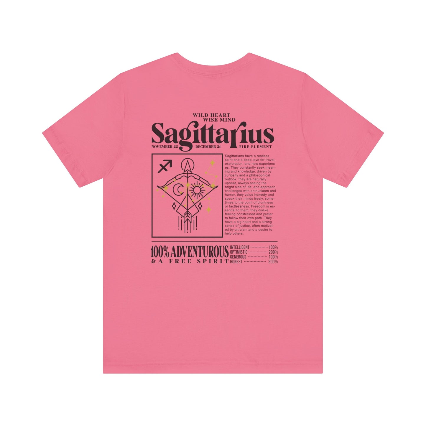 Sagittarius Zodiac T-Shirt – Wild Heart Wise Mind Fire Element