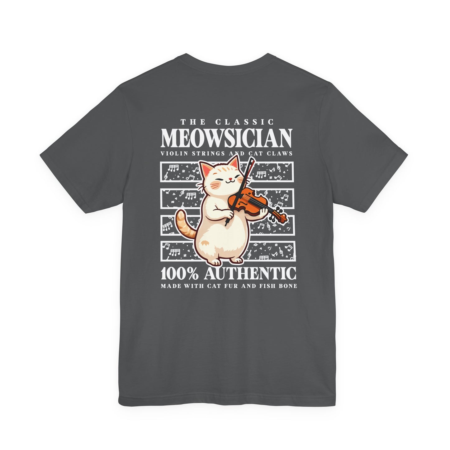 The Classic Meowsician T-Shirt – Cat & Violin Music Notes Fun Graphic