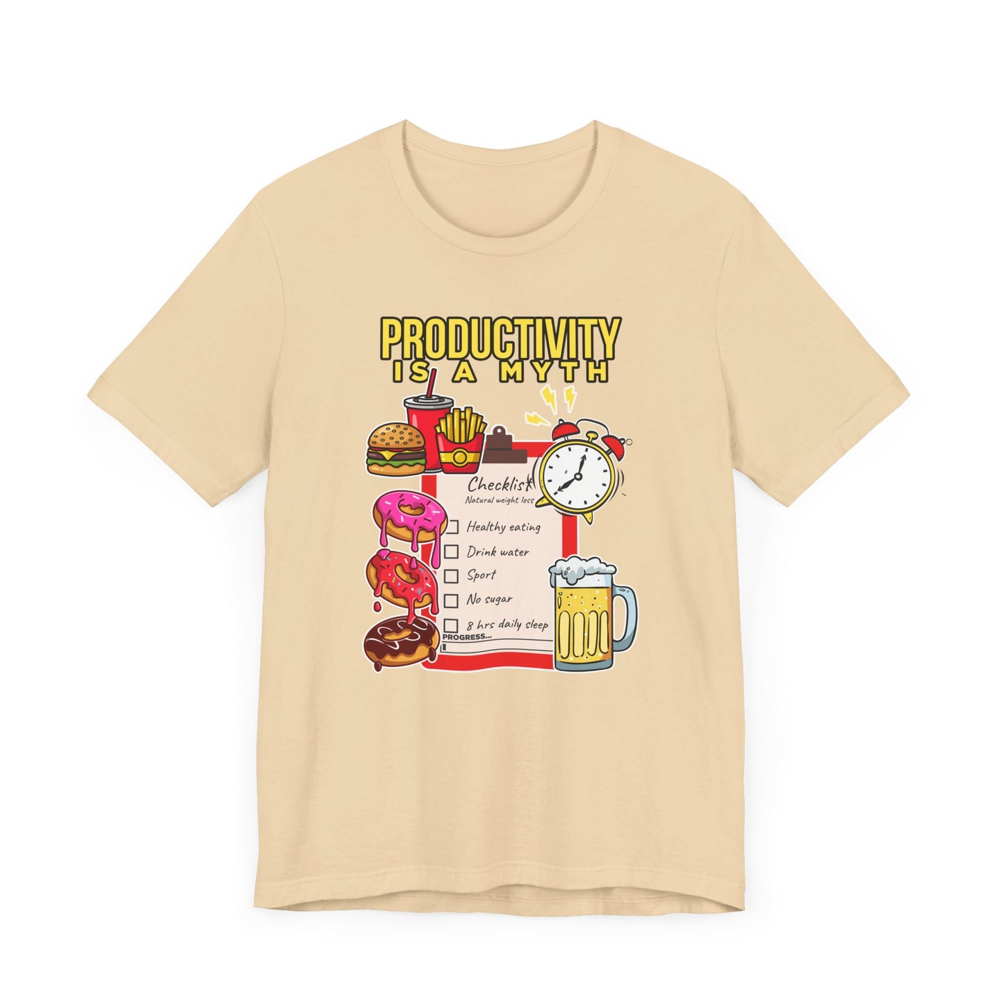 Productivity is a Myth Tee, Anti Hustle Culture Shirt, Lazy Life Graphic, Satirical Work Message Top, Modern Mindset Gift