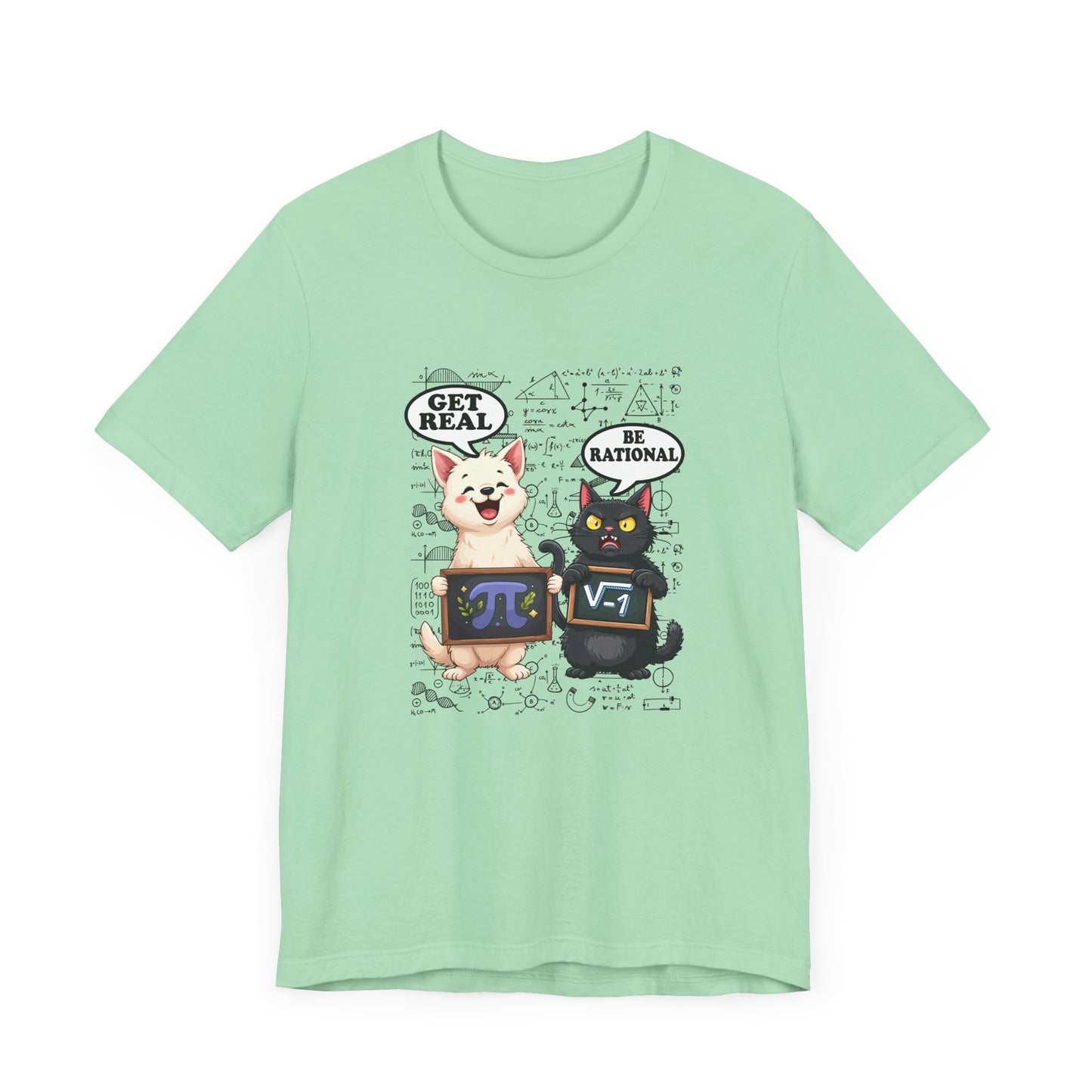 Math Cat Joke Shirt – Get Real Pi and Be Rational Square Root Design
