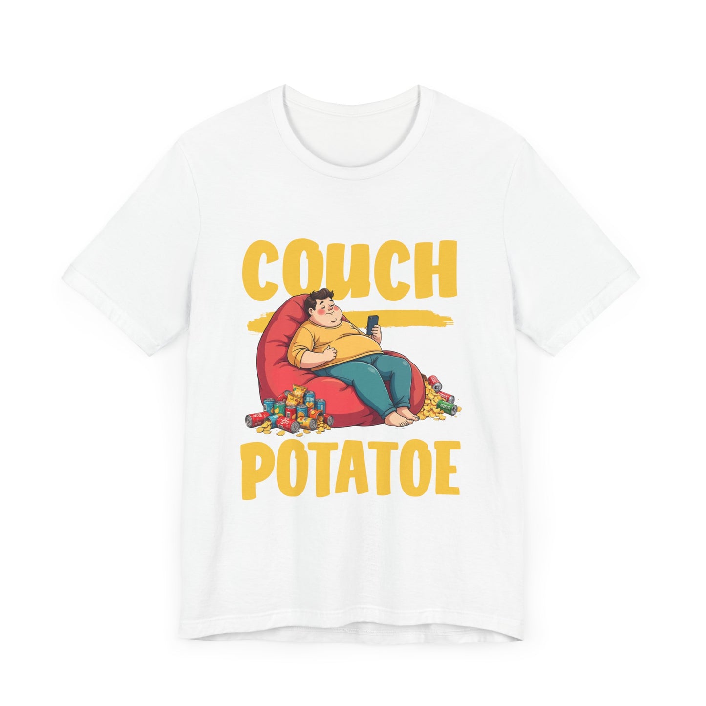 Couch Potato Shirt, Funny Snack Life Tee, Lazy Comfort Cartoon T Shirt, Homebody Humor Apparel, Chill Mode Vibes, Food Lover Top