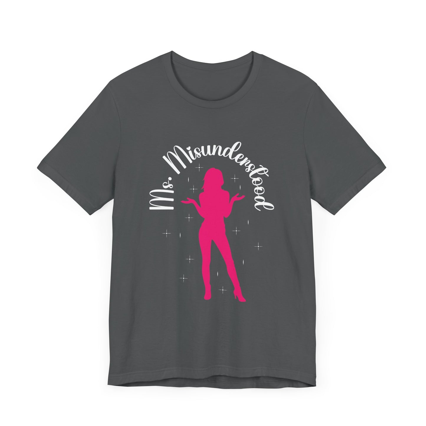 Ms Misunderstood Shirt, Confident Anime Girl Tee, Pink Silhouette Sass T Shirt, Bold Feminine Energy Apparel, Sassy Girl Power Graphic Top