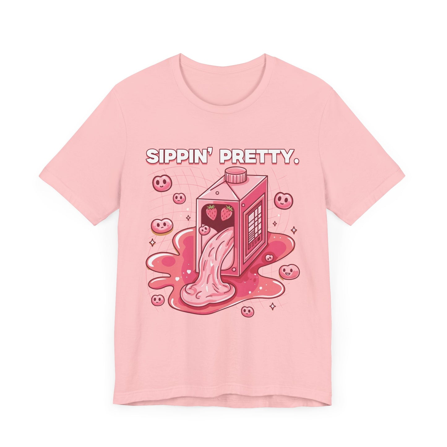 Sippin' Pretty | Strawberry Juice Splash Graphic T-Shirt