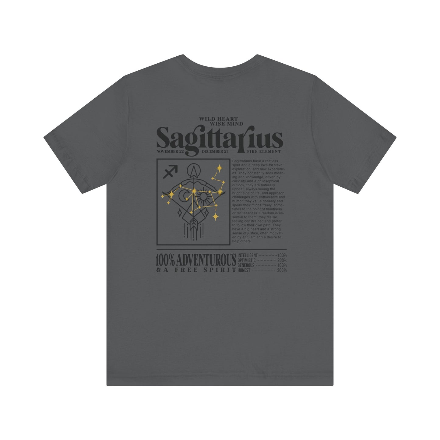 Sagittarius Zodiac T-Shirt – Wild Heart Wise Mind Fire Element