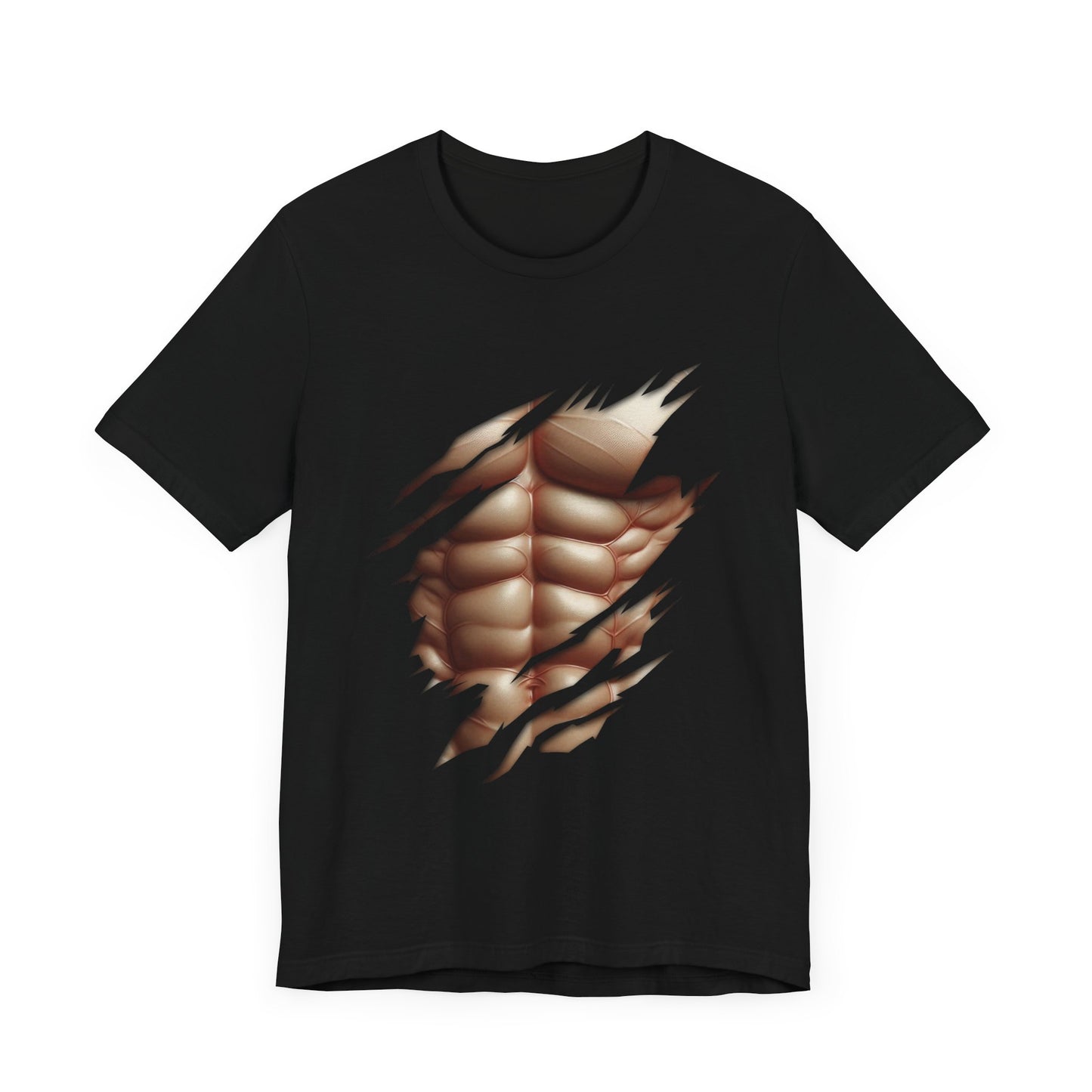 Fake Muscles Shirt, Ripped Chest Costume Tee, Six Pack Abs Funny Graphic T Shirt, Joke Fitness Apparel, Party Costume Gym Gag Top