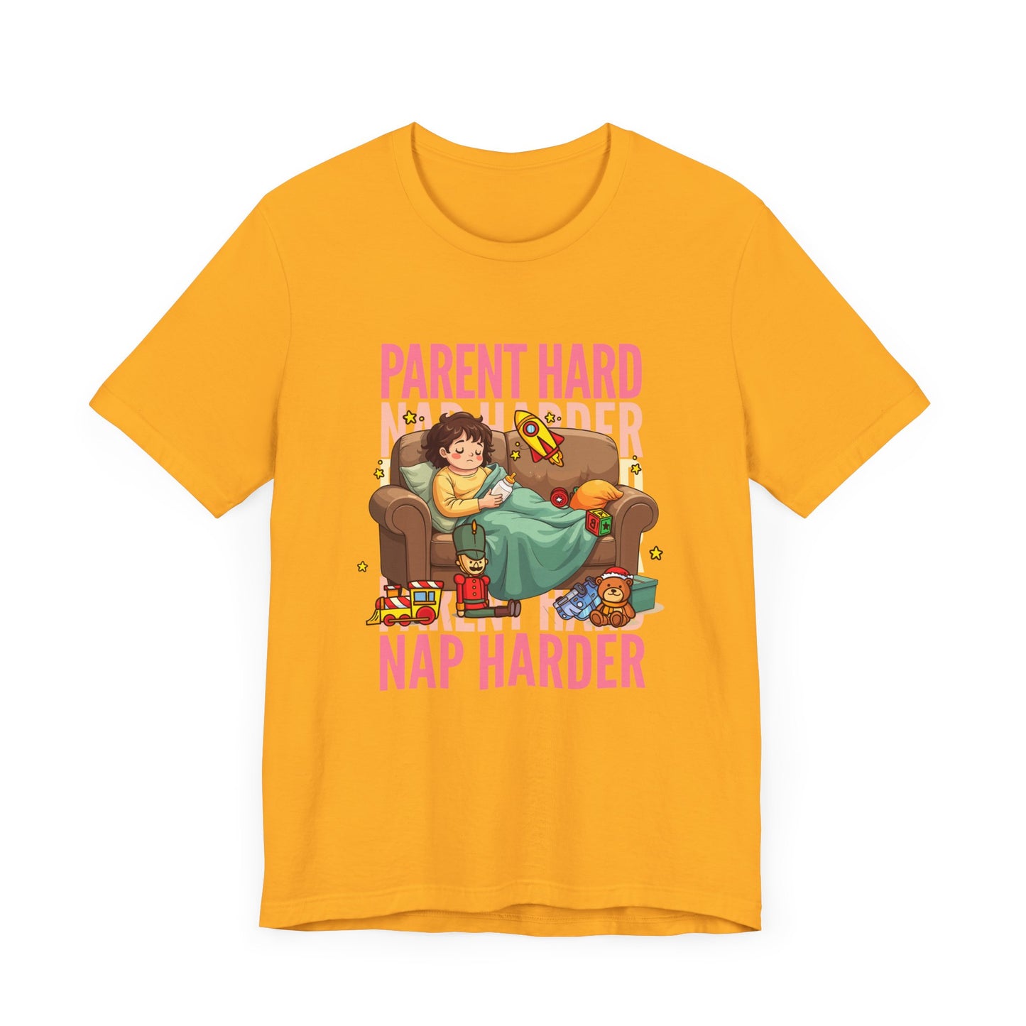 Parent Hard Nap Harder Tee, Funny Parenting Life Shirt, Tired Parent Graphic Tee, Sleepless Caregiver Top, Family Survival Gift