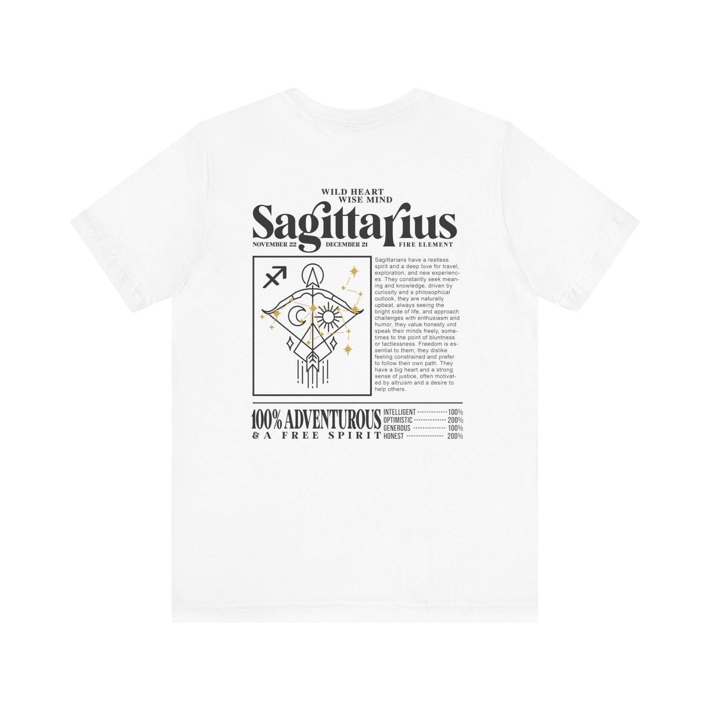 Sagittarius Zodiac T-Shirt – Wild Heart Wise Mind Fire Element