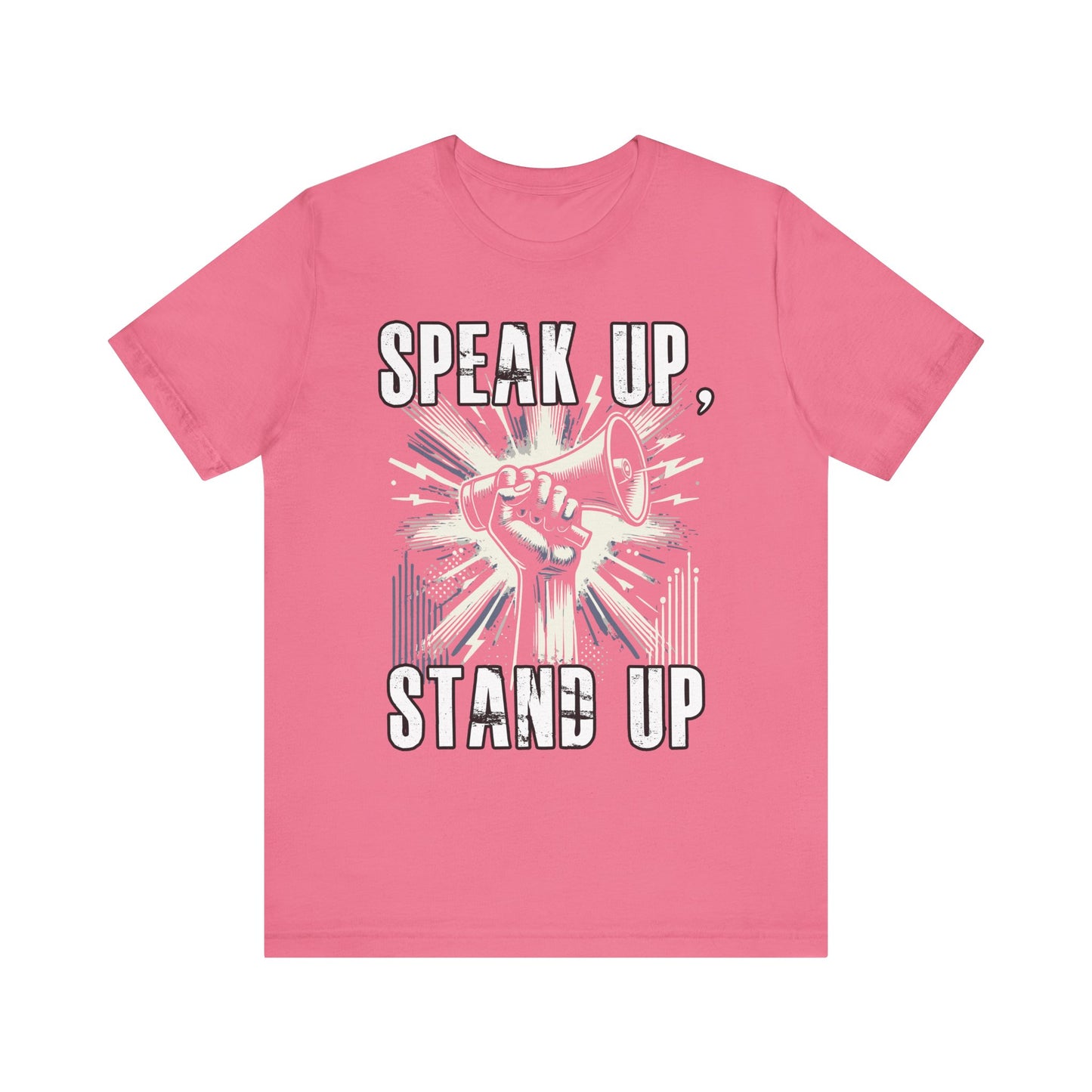 Speak Up, Stand Up | Hand Holding Raised Speaker Graphic T-Shirt