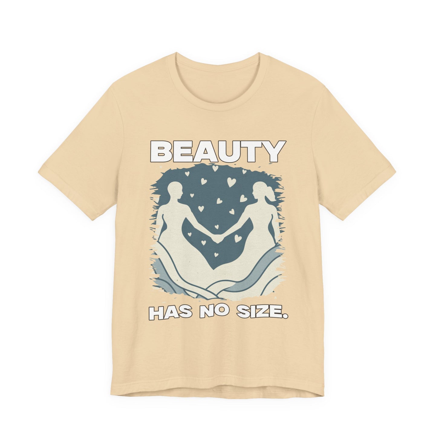 Beauty Has No Size – Inclusive Hands Holding with Heart Emotions Graphic T-Shirt