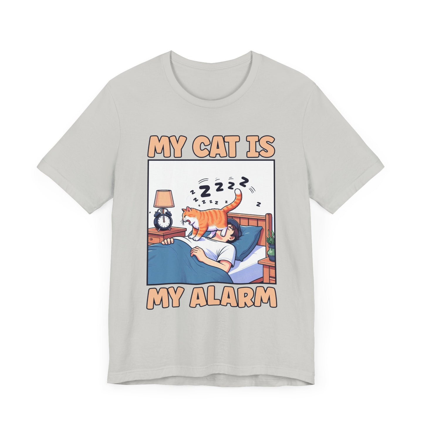 My Cat Is My Alarm Clock Shirt, Funny Cat Lover Tee, Pet Routine Humor T Shirt, Feline Morning Companion Apparel, Cute Cat Quote Top