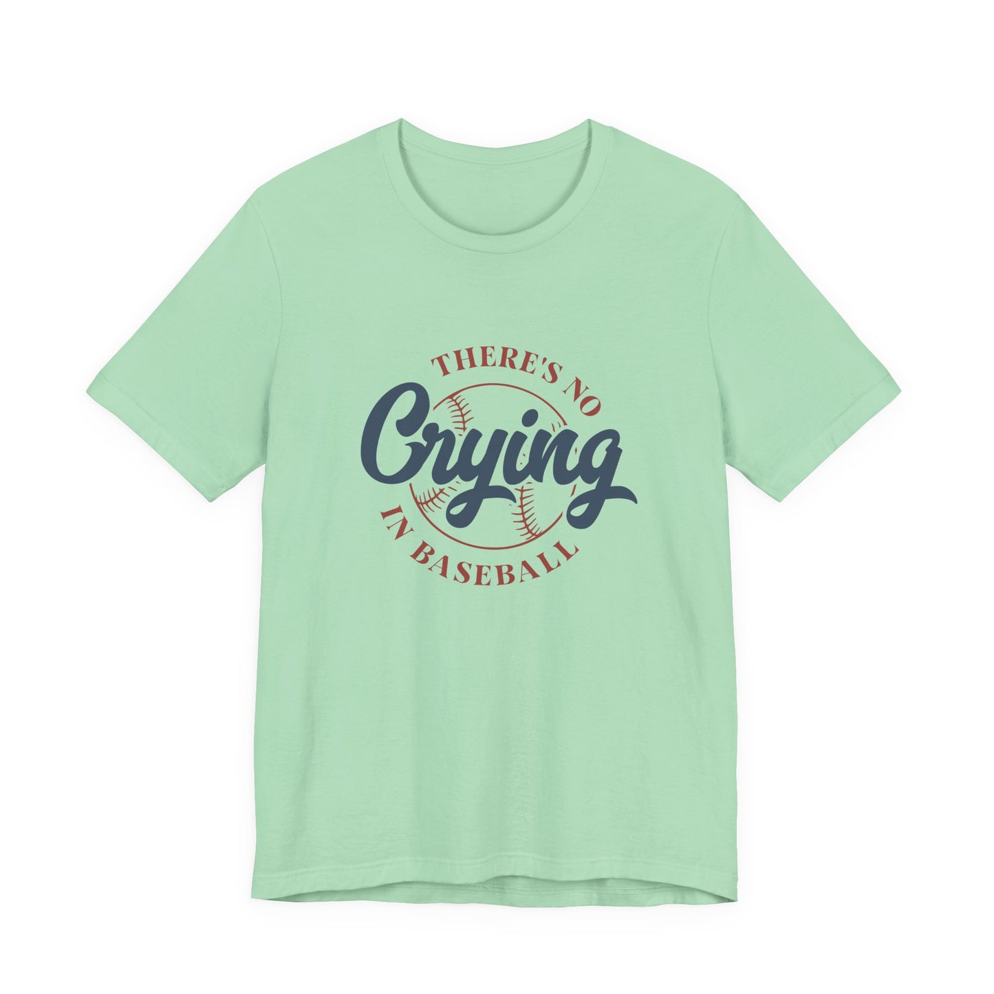 Baseball tshirt -Theres No Crying In Baseball Tshirt Large Baseball Outline with Crying Text Humor