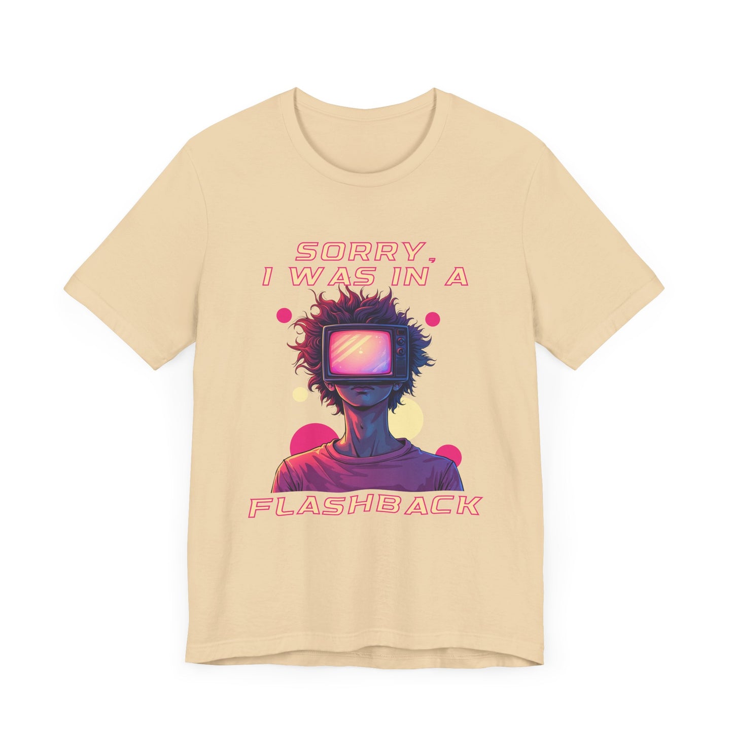 Sorry I Was in a Flashback – Retro TV Head Vintage Aesthetics and Nostalgic Vibes Graphic T-Shirt