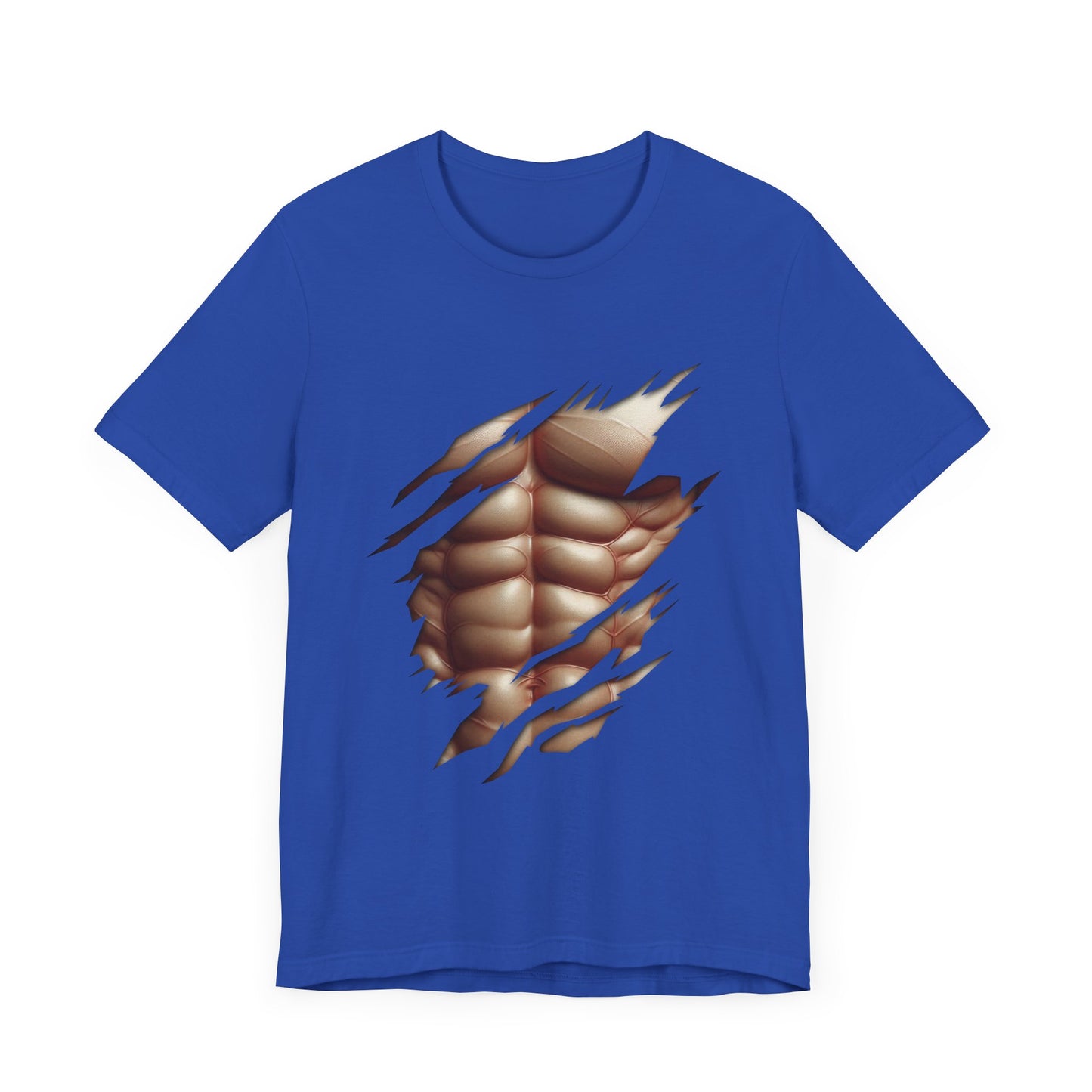 Fake Muscles Shirt, Ripped Chest Costume Tee, Six Pack Abs Funny Graphic T Shirt, Joke Fitness Apparel, Party Costume Gym Gag Top