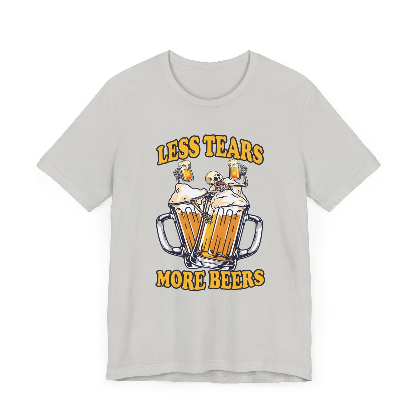 Less Tears More Beers Tee, Beer Lover Humor Shirt, Pub Life Graphic Tee, Funny Alcohol Mood Top, Chill and Cheer Gift