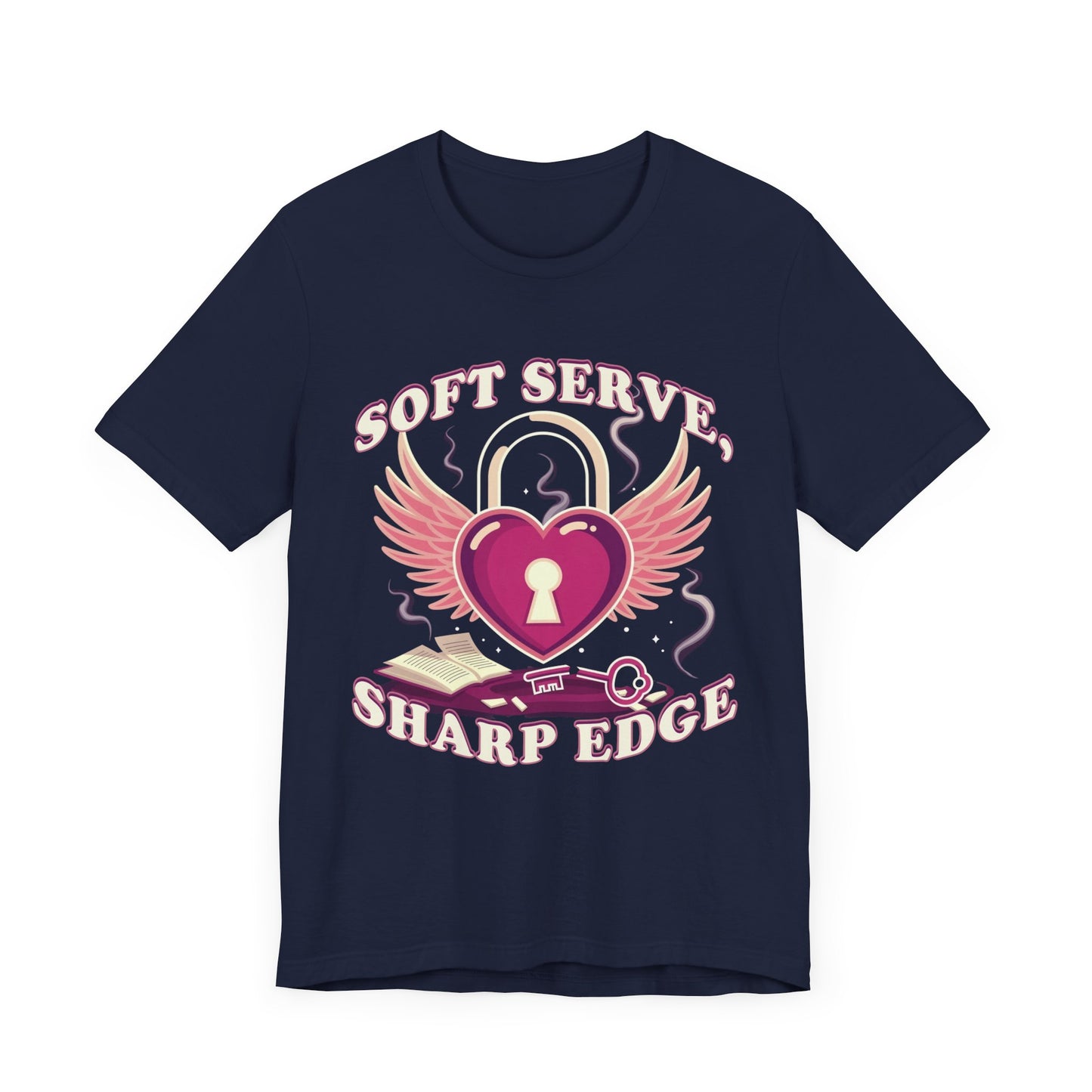 Soft Serve, Sharp Edge | Heart Lock, Wings & Broken Key Graphic T-Shirt