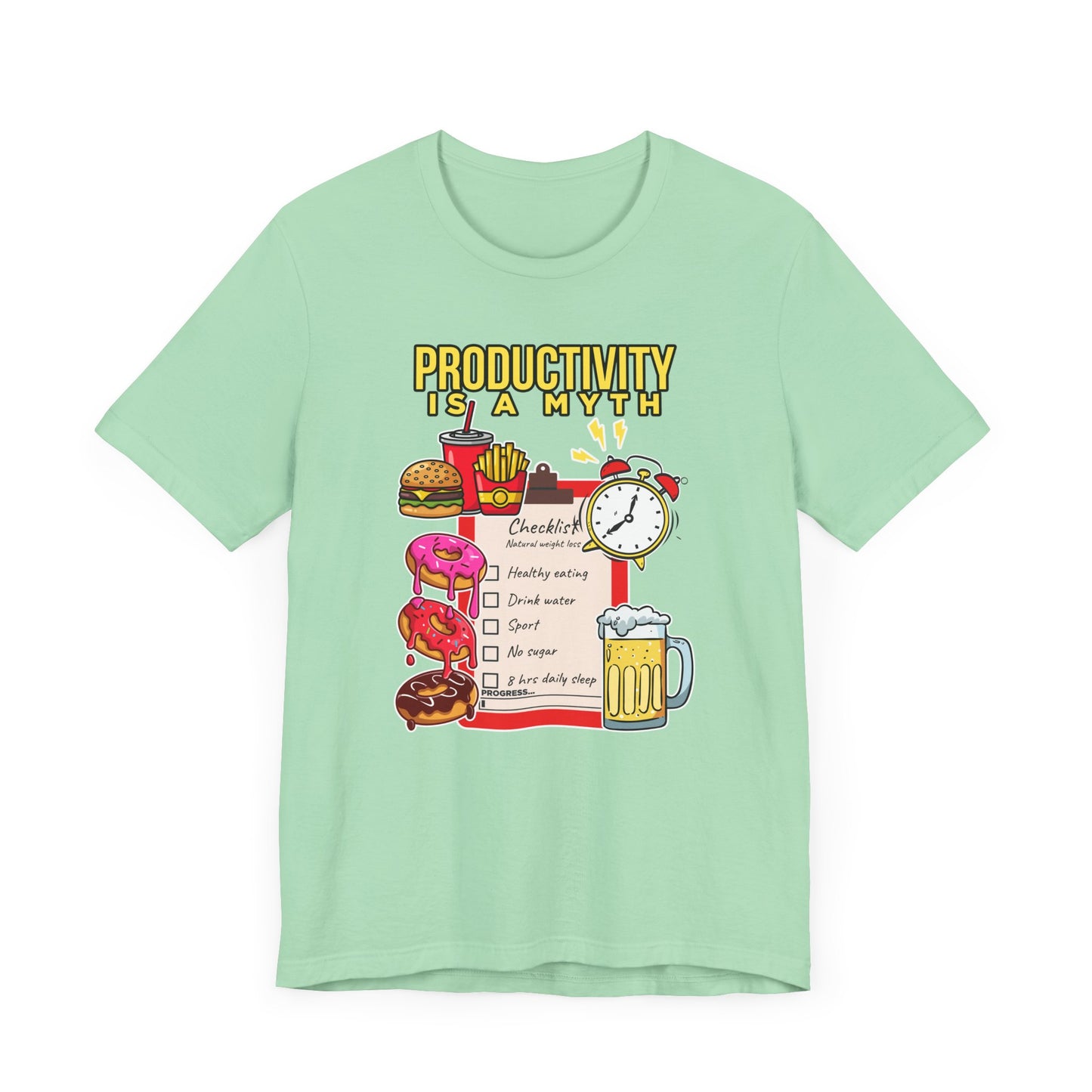 Productivity is a Myth Tee, Anti Hustle Culture Shirt, Lazy Life Graphic, Satirical Work Message Top, Modern Mindset Gift
