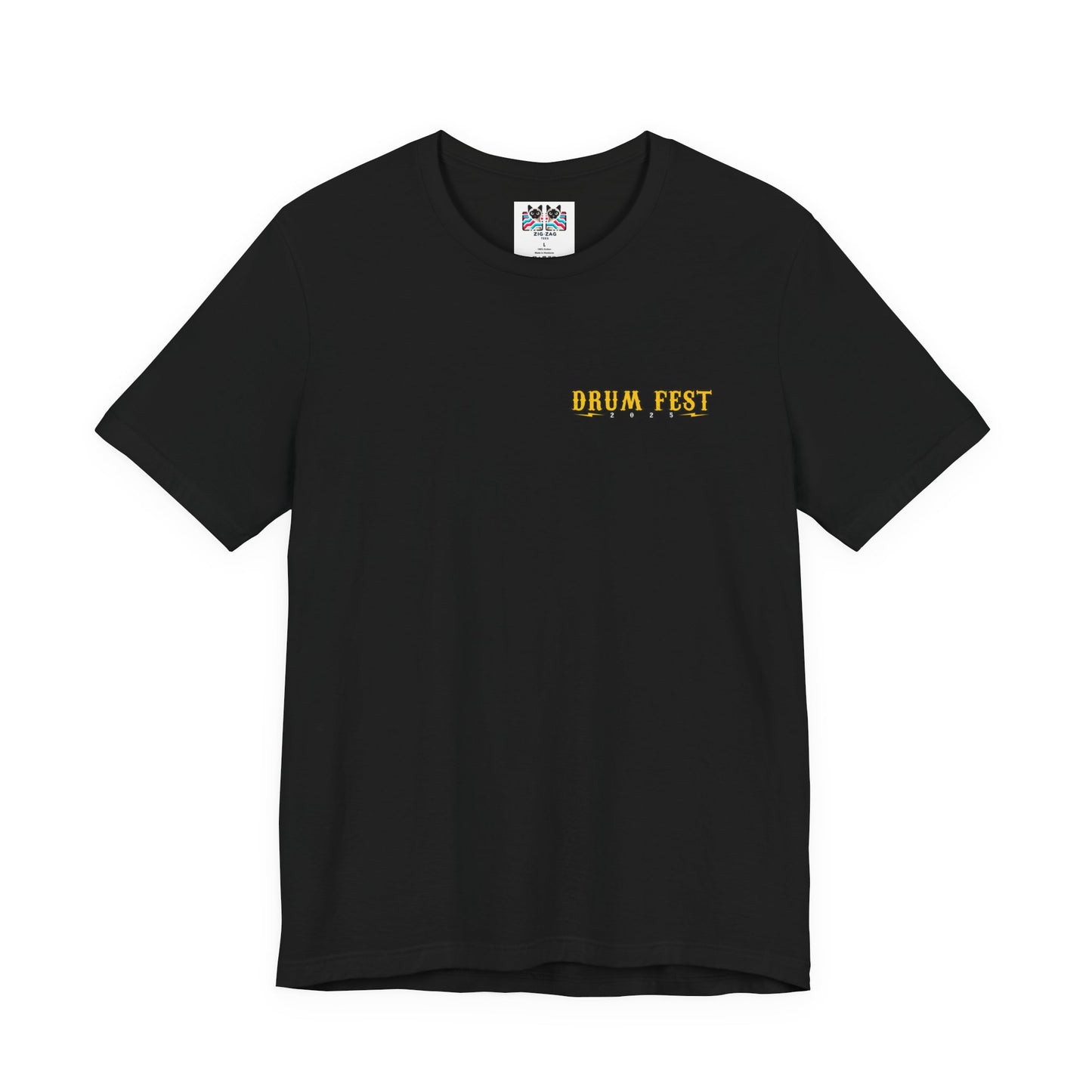 All Bones Drum Fest 2025 T-Shirt – Skeleton Drummer Fiery Rock Design