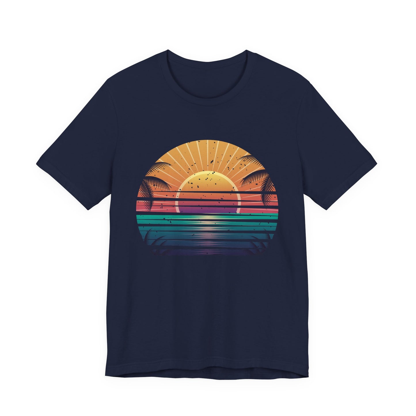 Sun Kissed & Ocean Blissed – Beach Sunset with Palm Trees Graphic T-Shirt