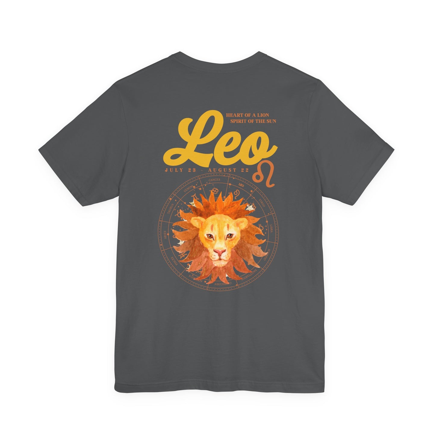 Leo Zodiac T-Shirt – Heart of the Lion, Spirit of the Sun Astrological wheel
