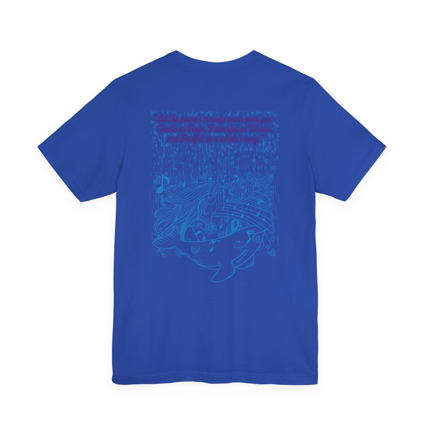 Gentle Rain, Powerful Waves, Soulful Whale Song Piano T-Shirt